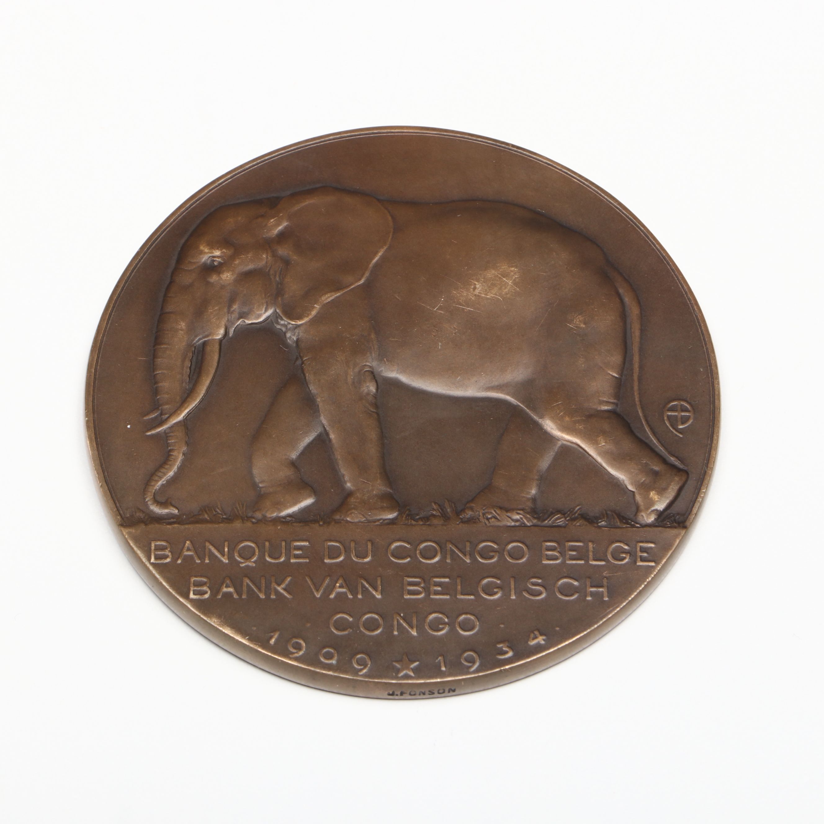 Banque du Congo Belge Bronze Commemorative Medal