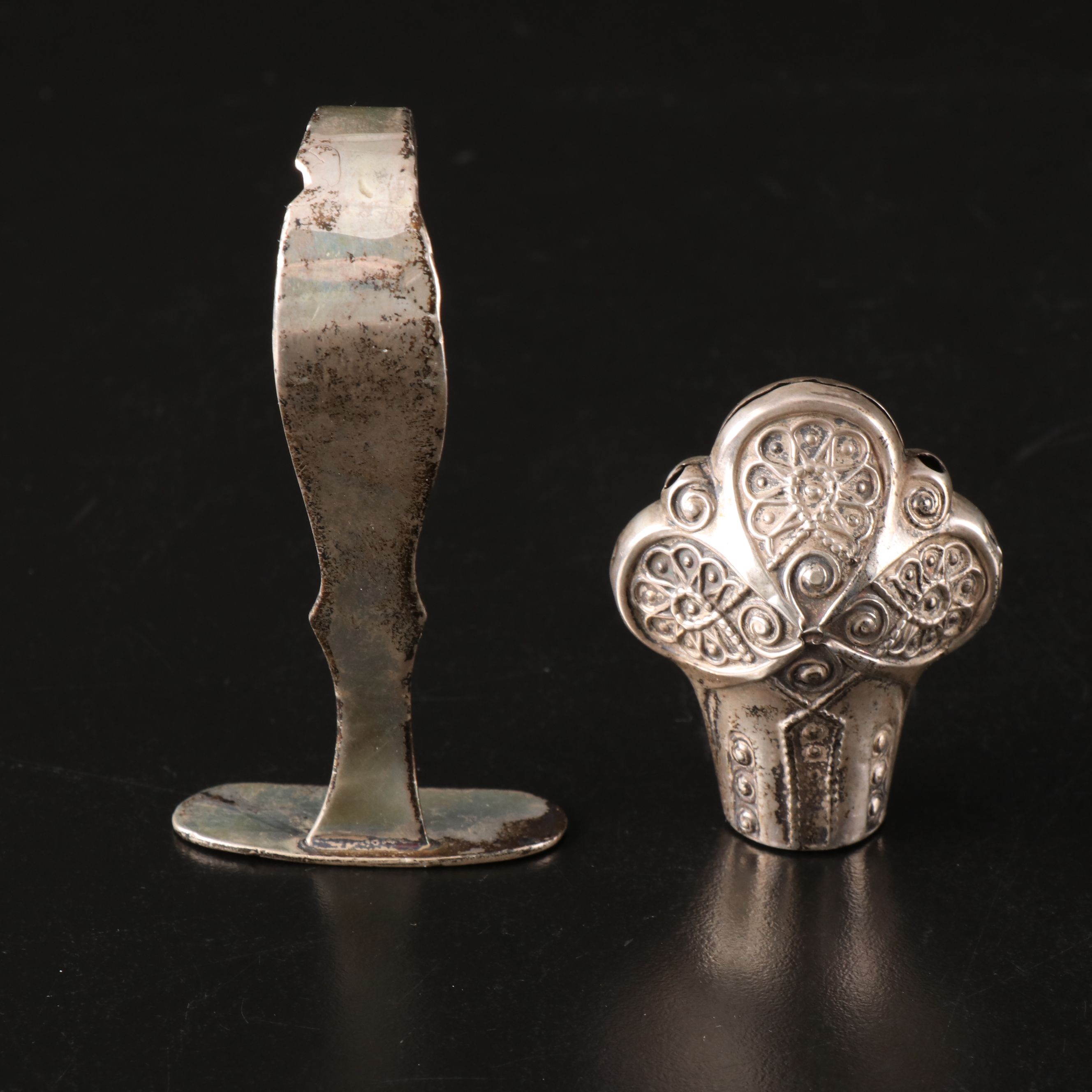 Prohibition Era "21 Club" Sterling and Wood Pepper Mill, More Table Accessories