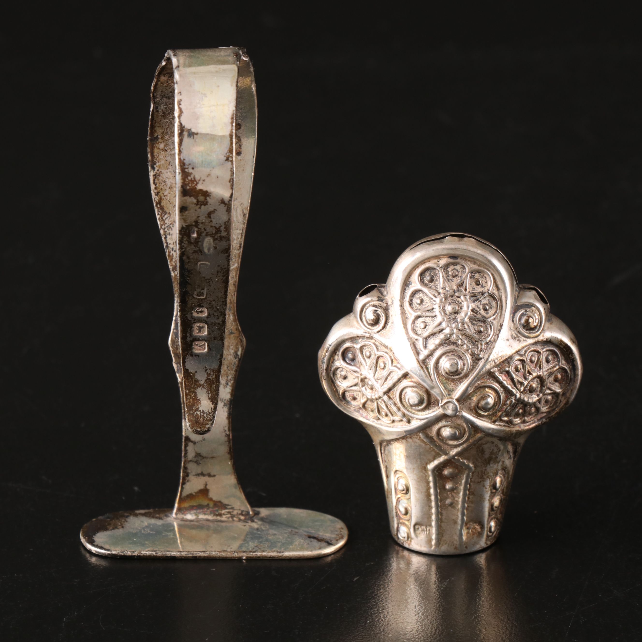 Prohibition Era "21 Club" Sterling and Wood Pepper Mill, More Table Accessories