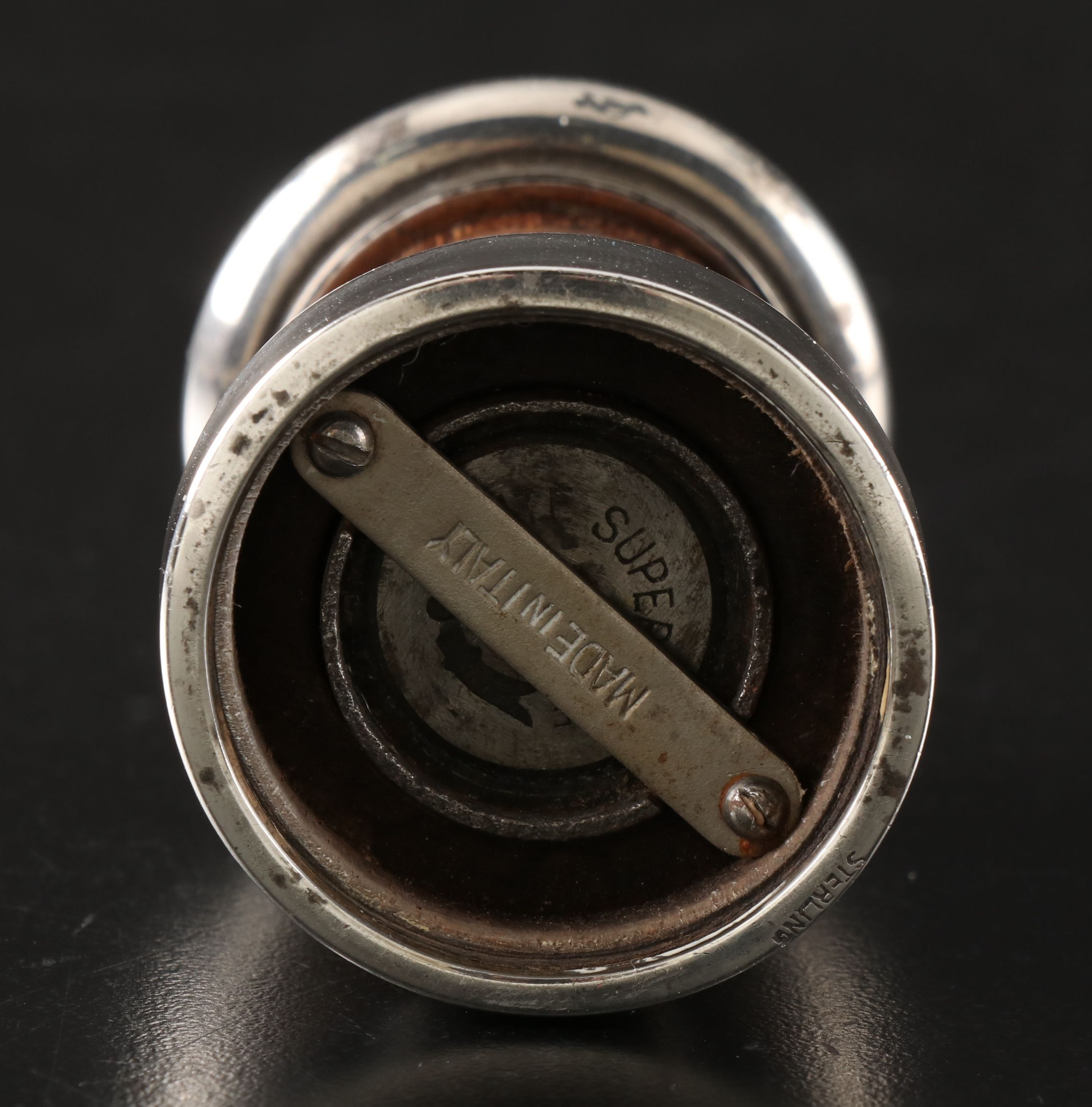 Prohibition Era "21 Club" Sterling and Wood Pepper Mill, More Table Accessories