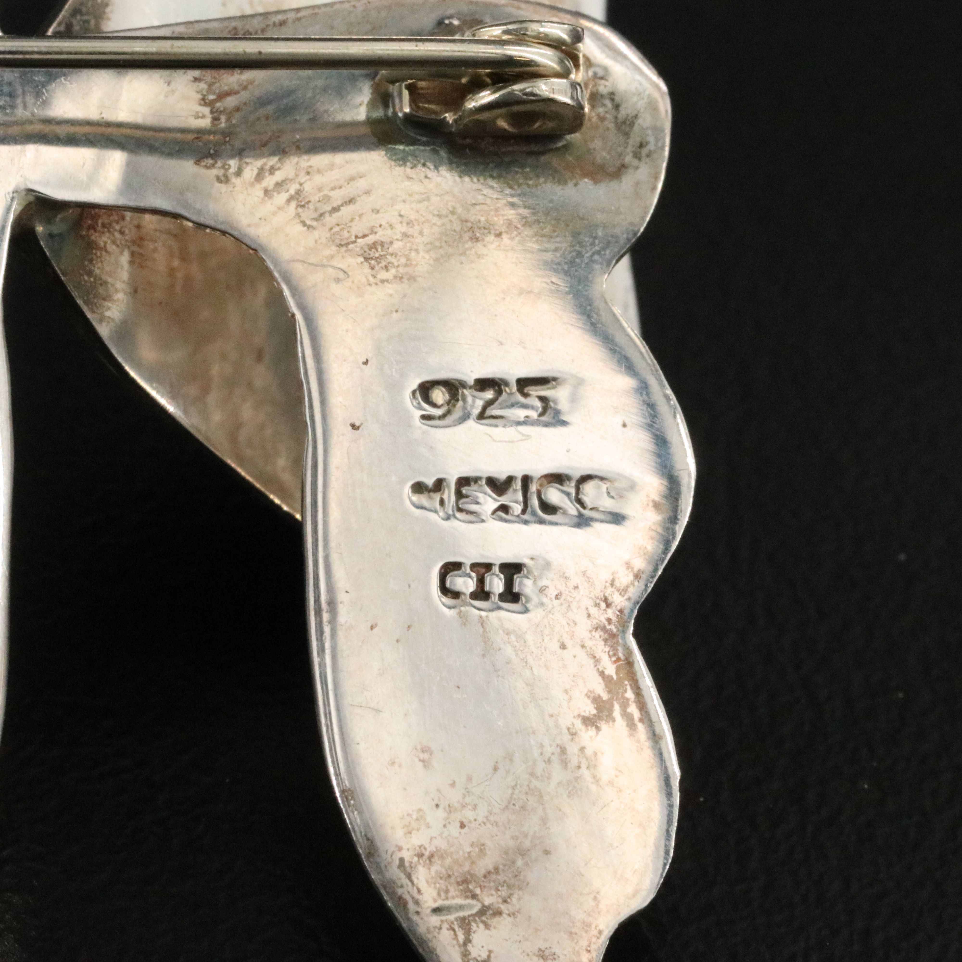 Sterling Abalone Butterfly Brooch