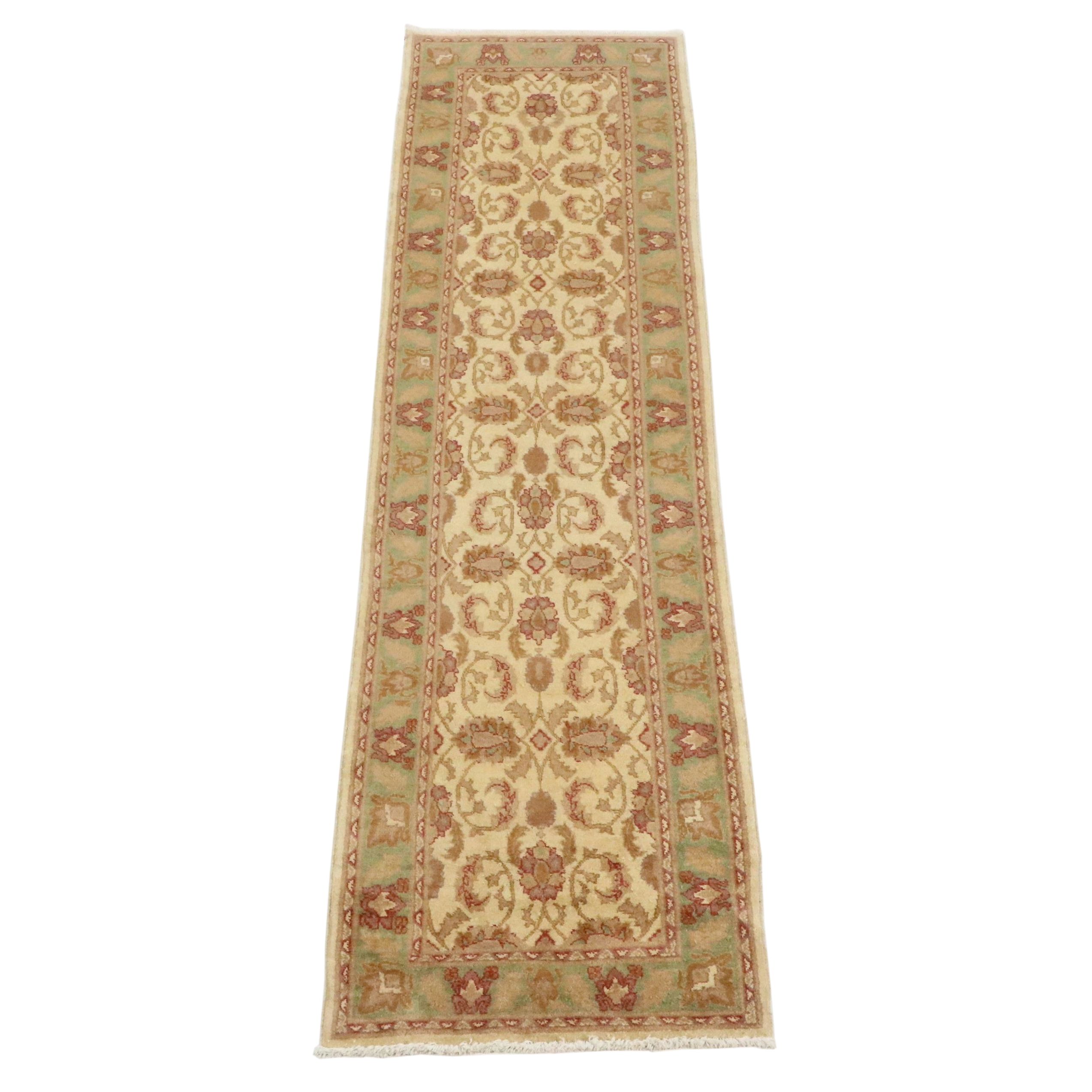 2'8 x 10'9 Hand-Knotted Indian Agra Carpet Runner