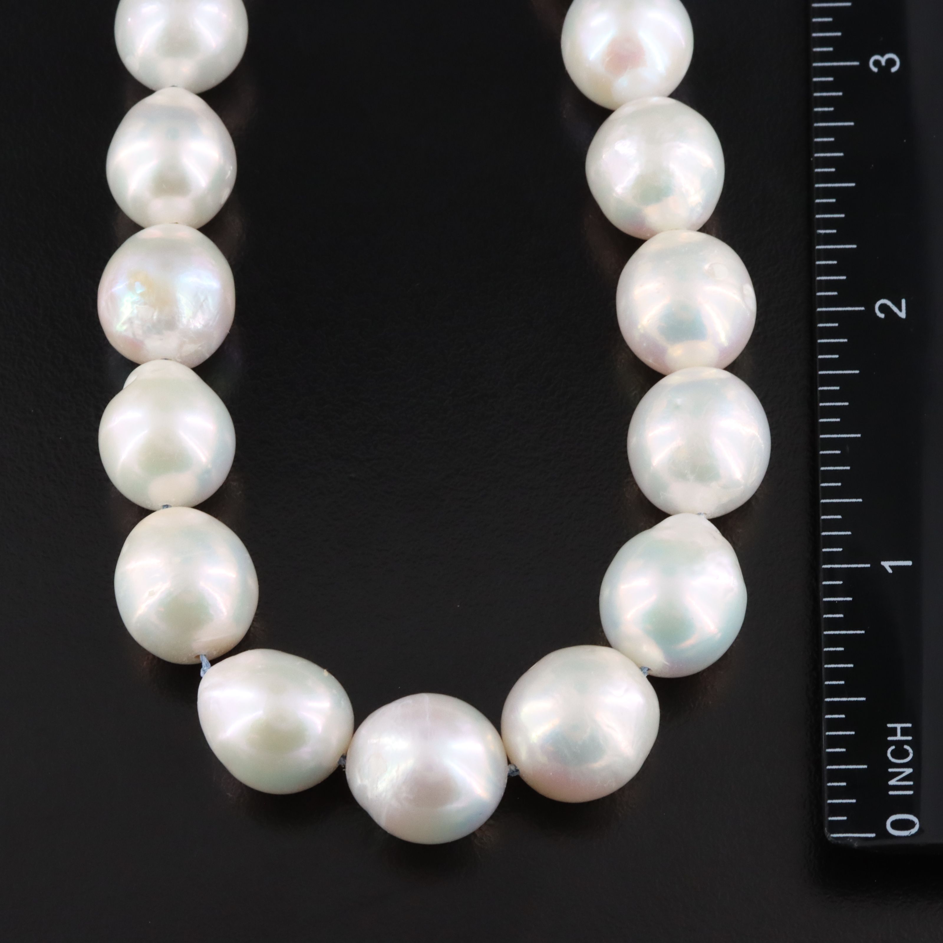 13.50 × 12.00 MM Pearl Necklace with 14K Clasp