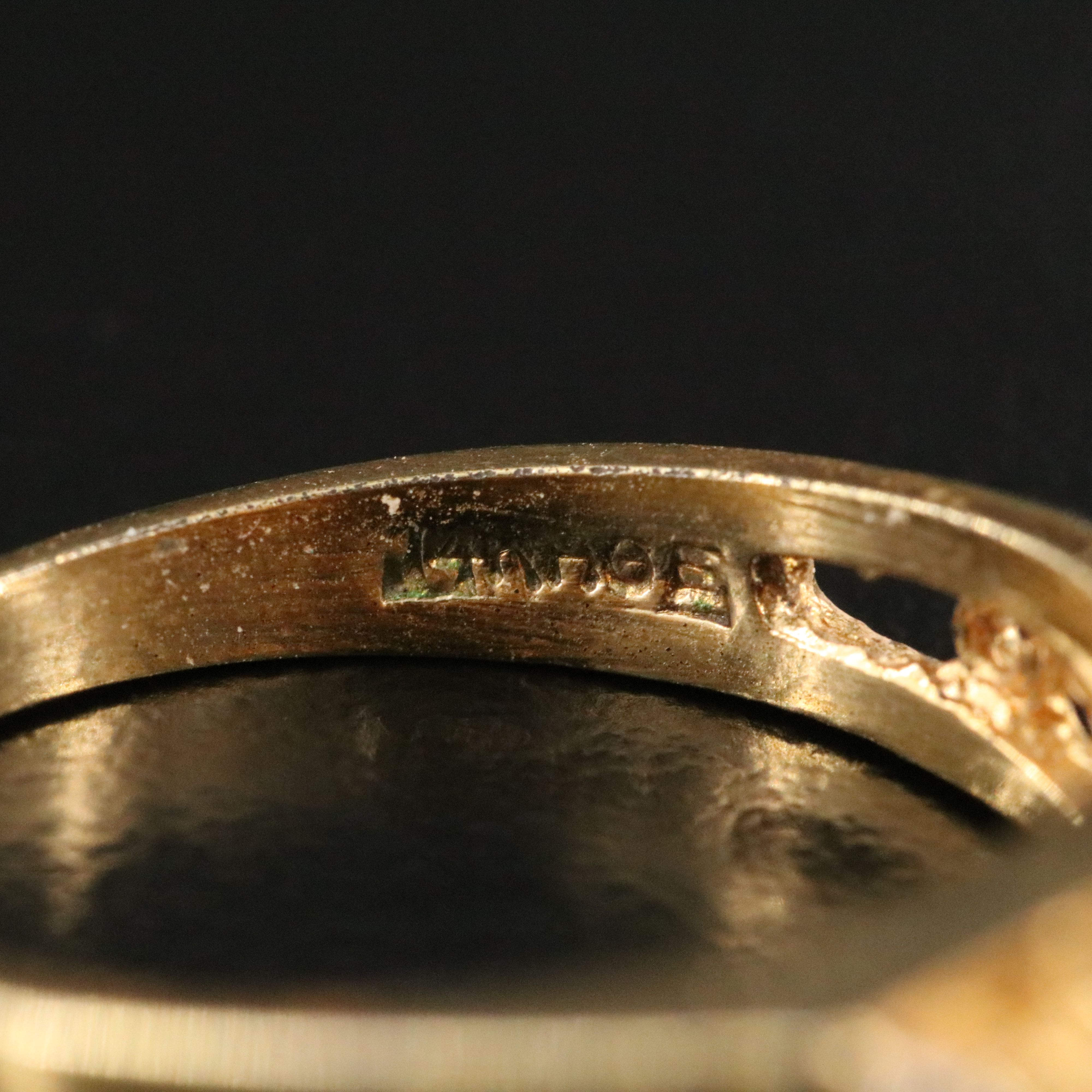 Coral and Rhinestone Ring