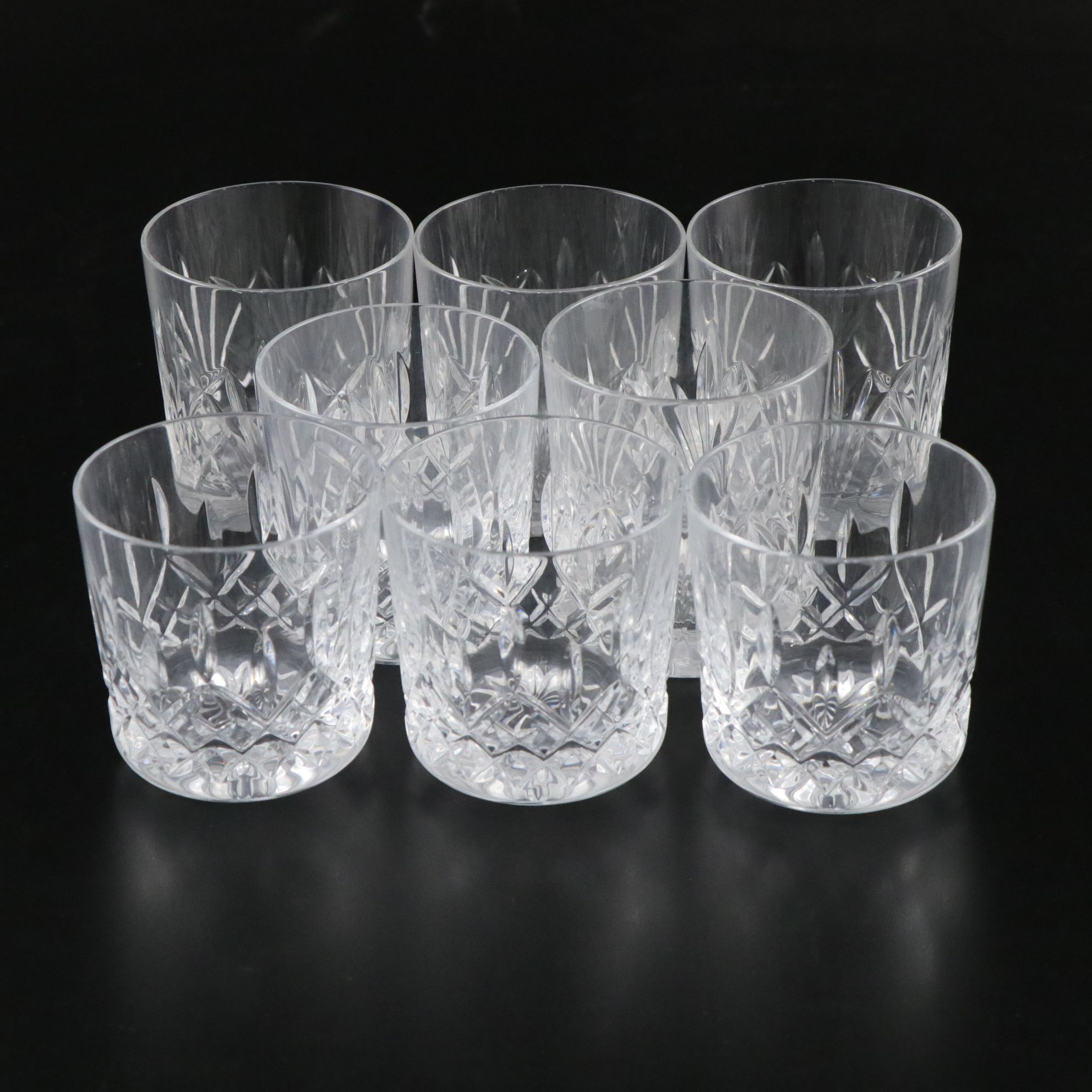 Waterford Crystal "Brookside" Double Old Fashion Glasses and "Lismore" Tumblers