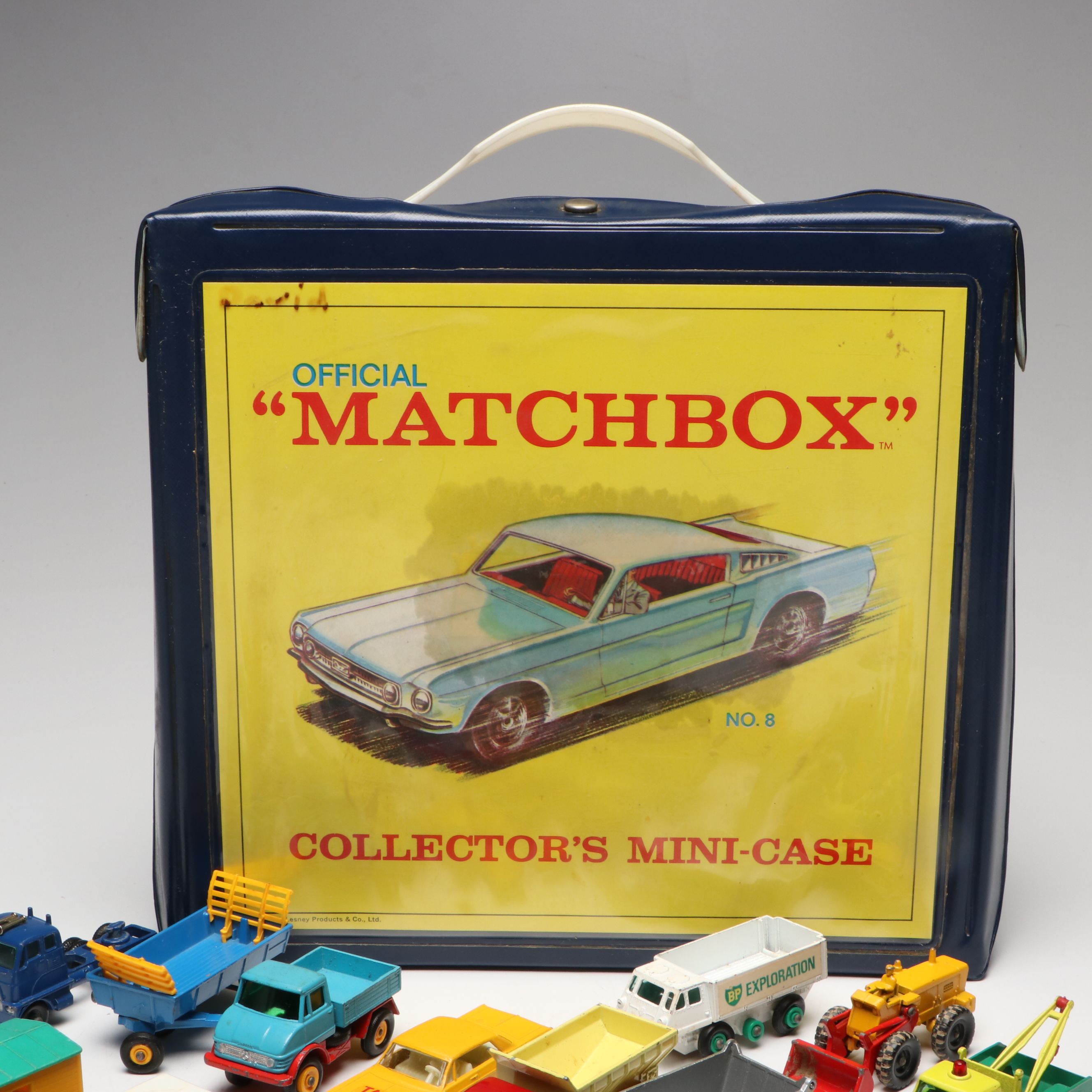 Lesney "Matchbox" Yellow Jeep with Boat Accessory and Other Metal Toy Model Cars