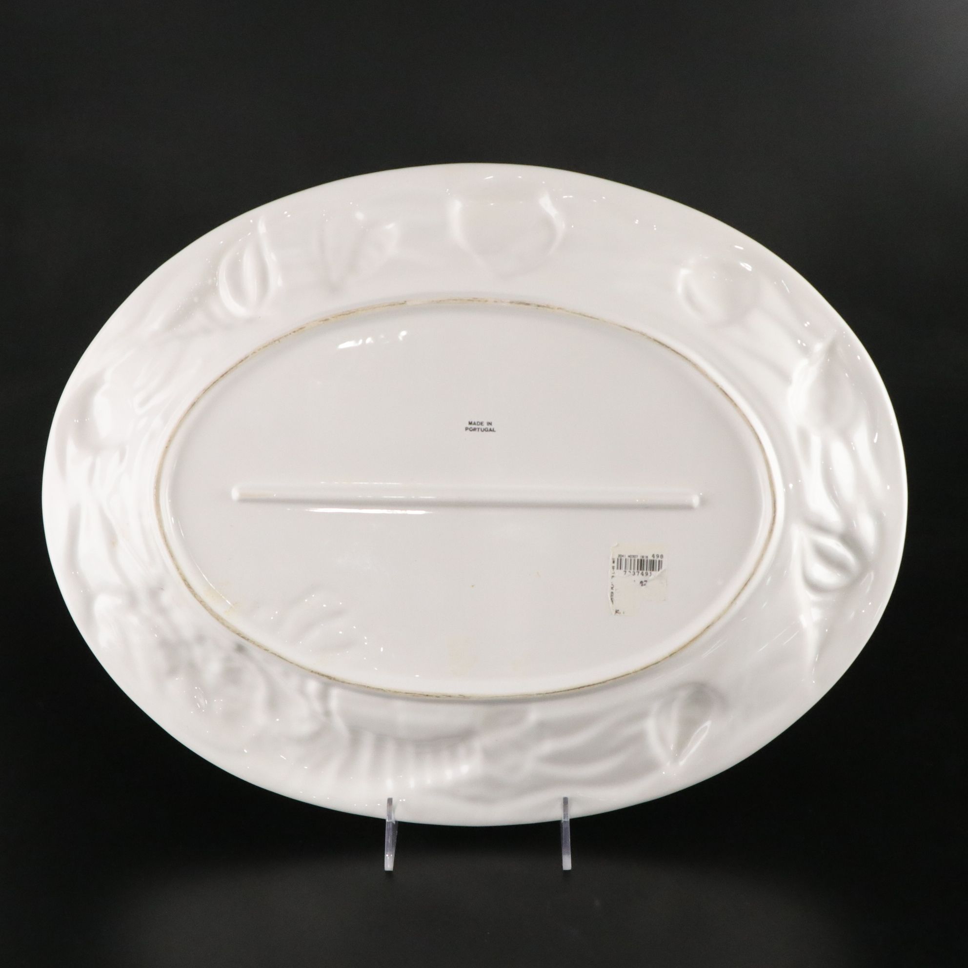 Portuguese Majolica Seafood Serving Platter with Ironstone Bowls & Divided Dish