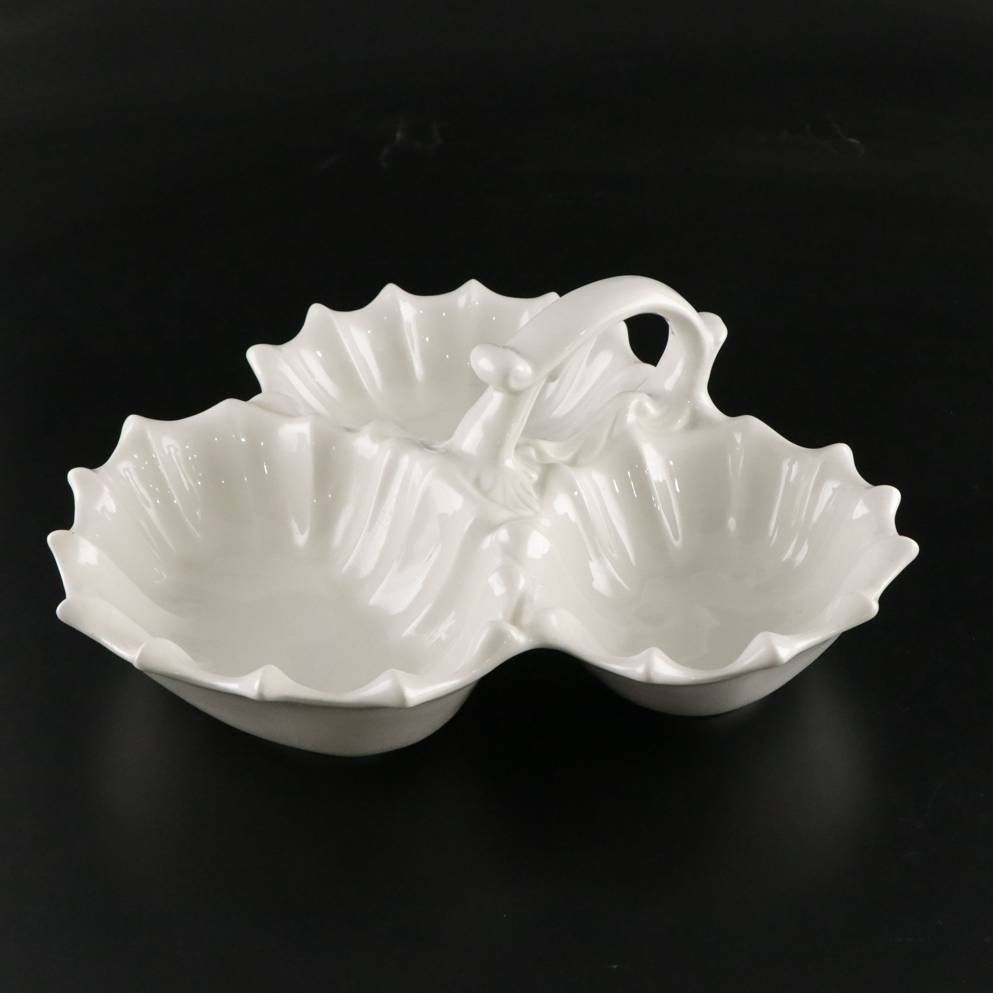 Portuguese Majolica Seafood Serving Platter with Ironstone Bowls & Divided Dish