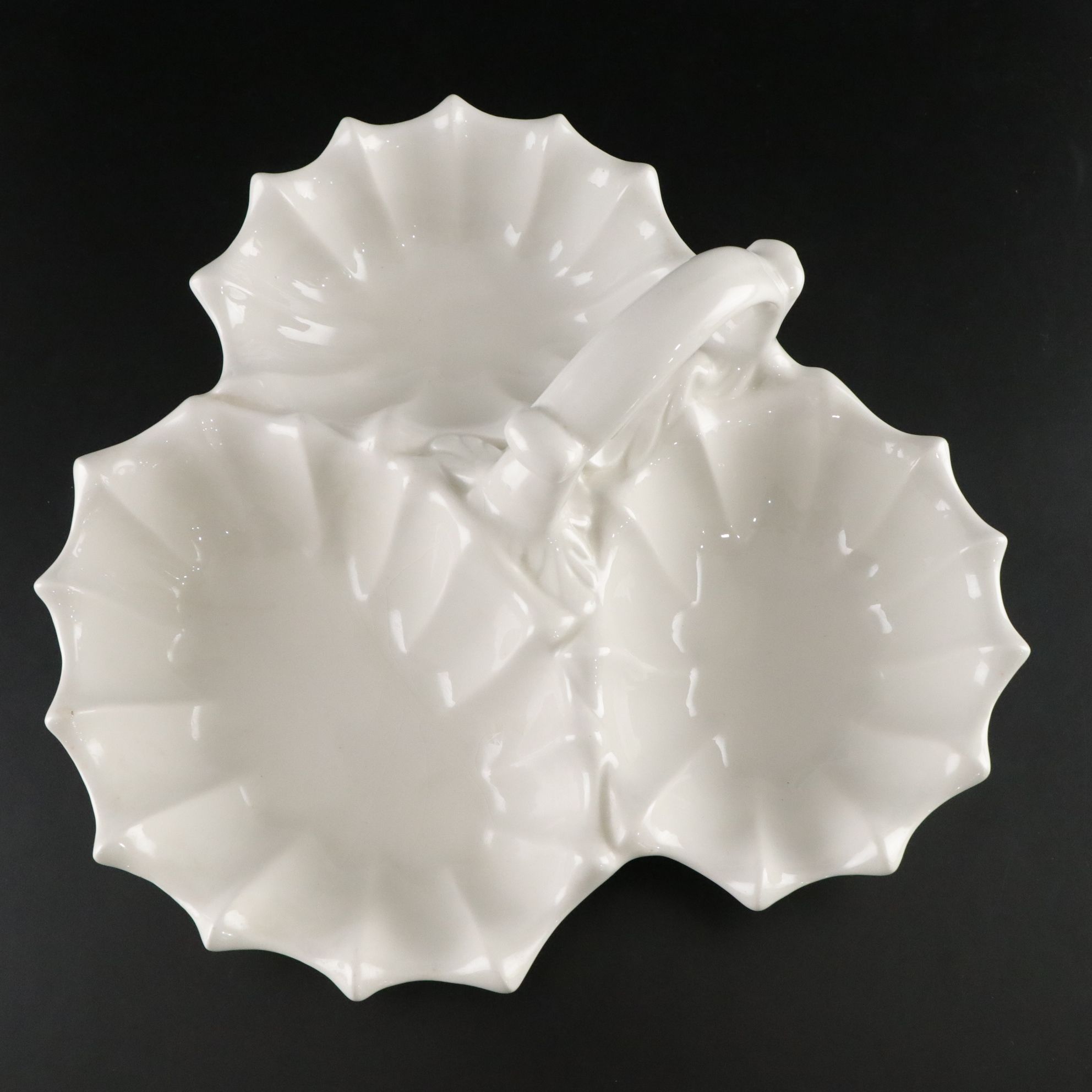 Portuguese Majolica Seafood Serving Platter with Ironstone Bowls & Divided Dish