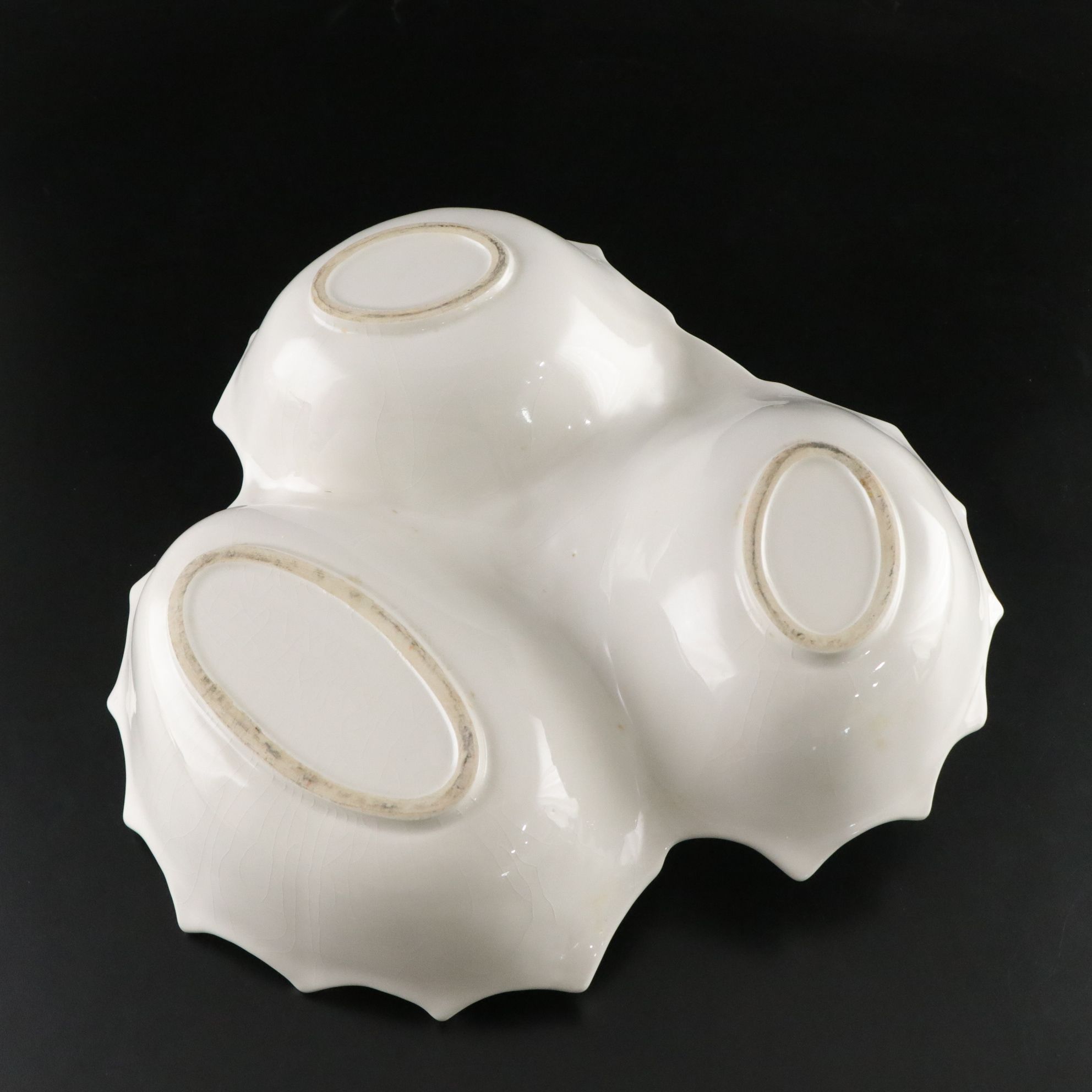 Portuguese Majolica Seafood Serving Platter with Ironstone Bowls & Divided Dish