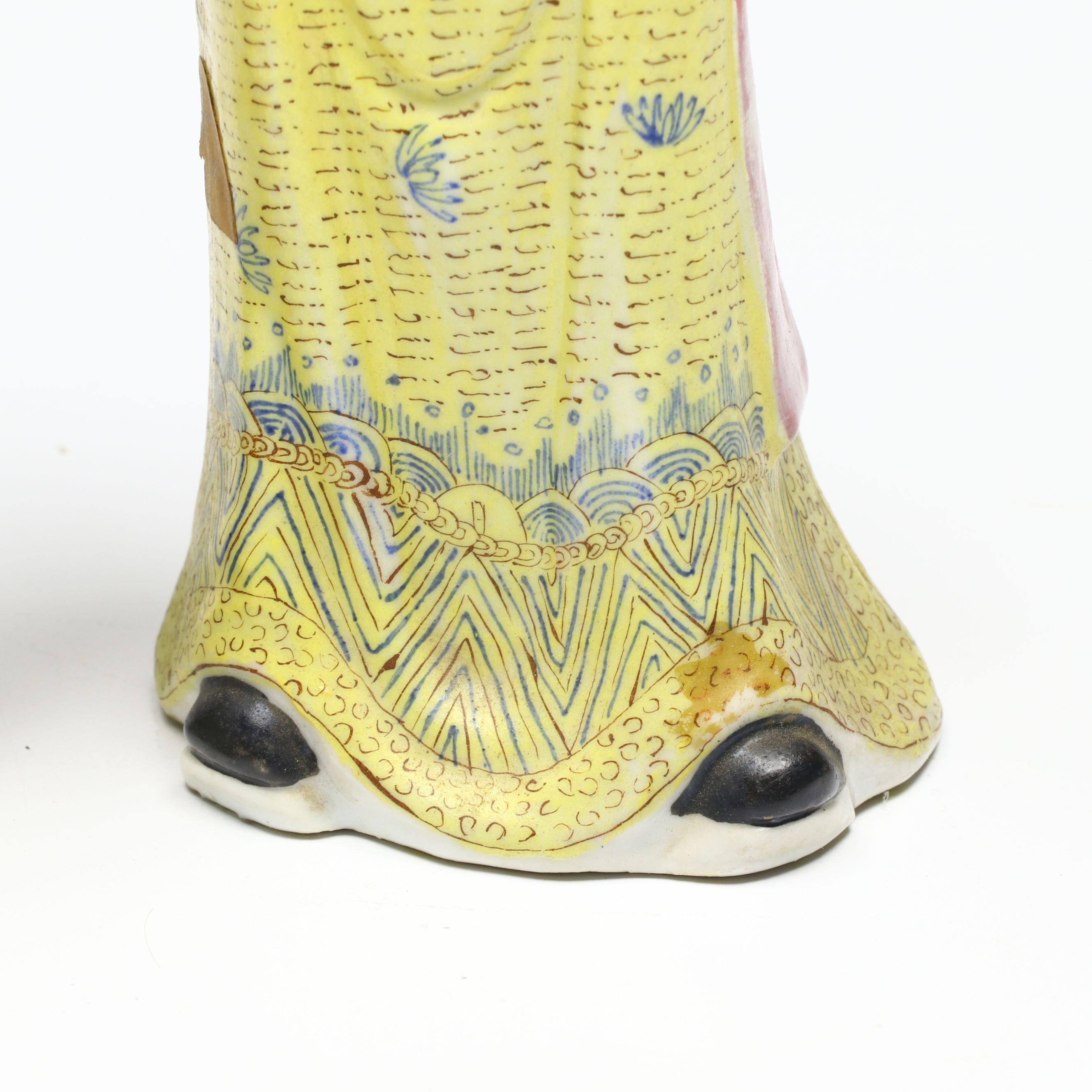 Chinese Famille Rose Traditionally Dressed Male and Female Porcelain Figures