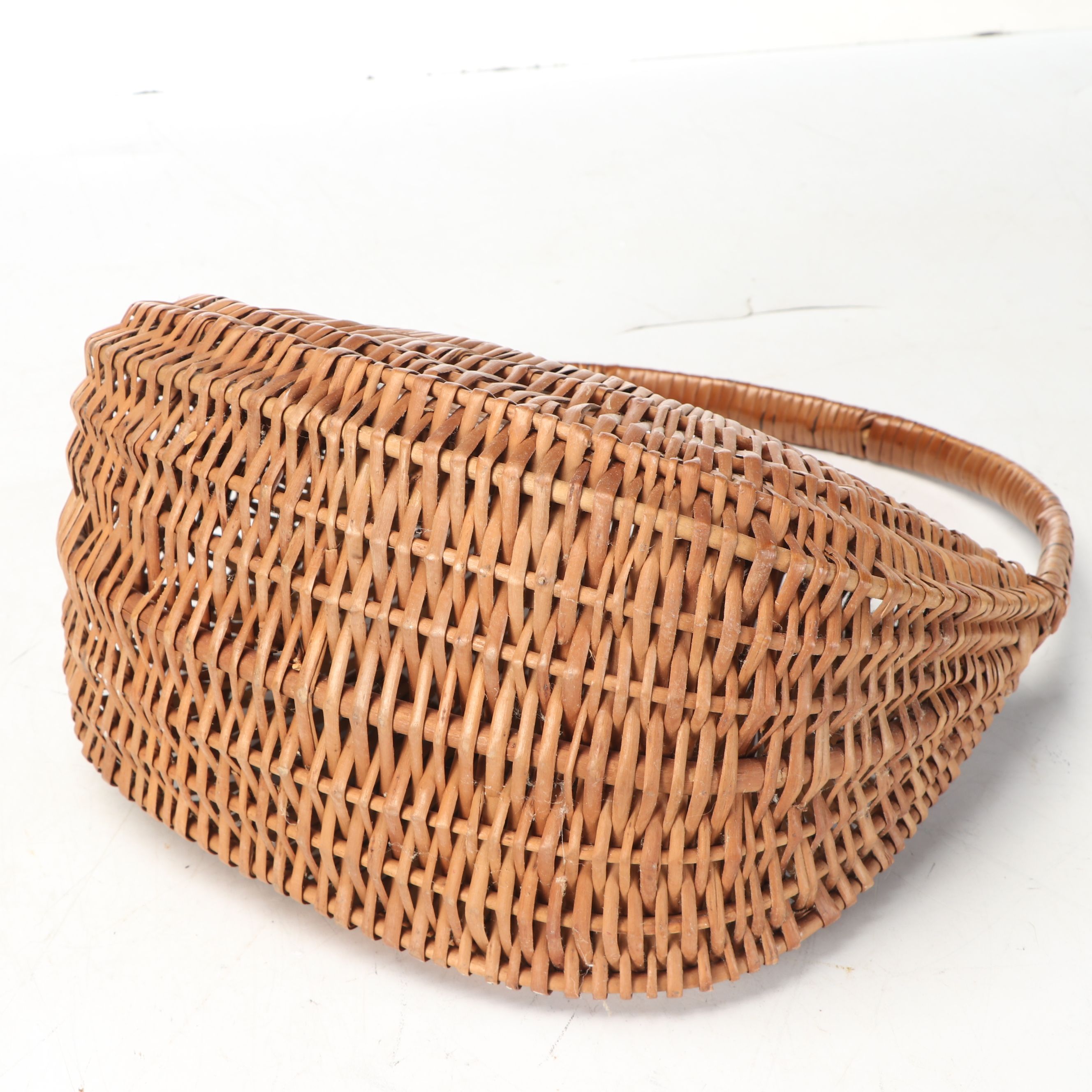 Firkin Bucket with Woven Lidded Picnic Basket and More Baskets