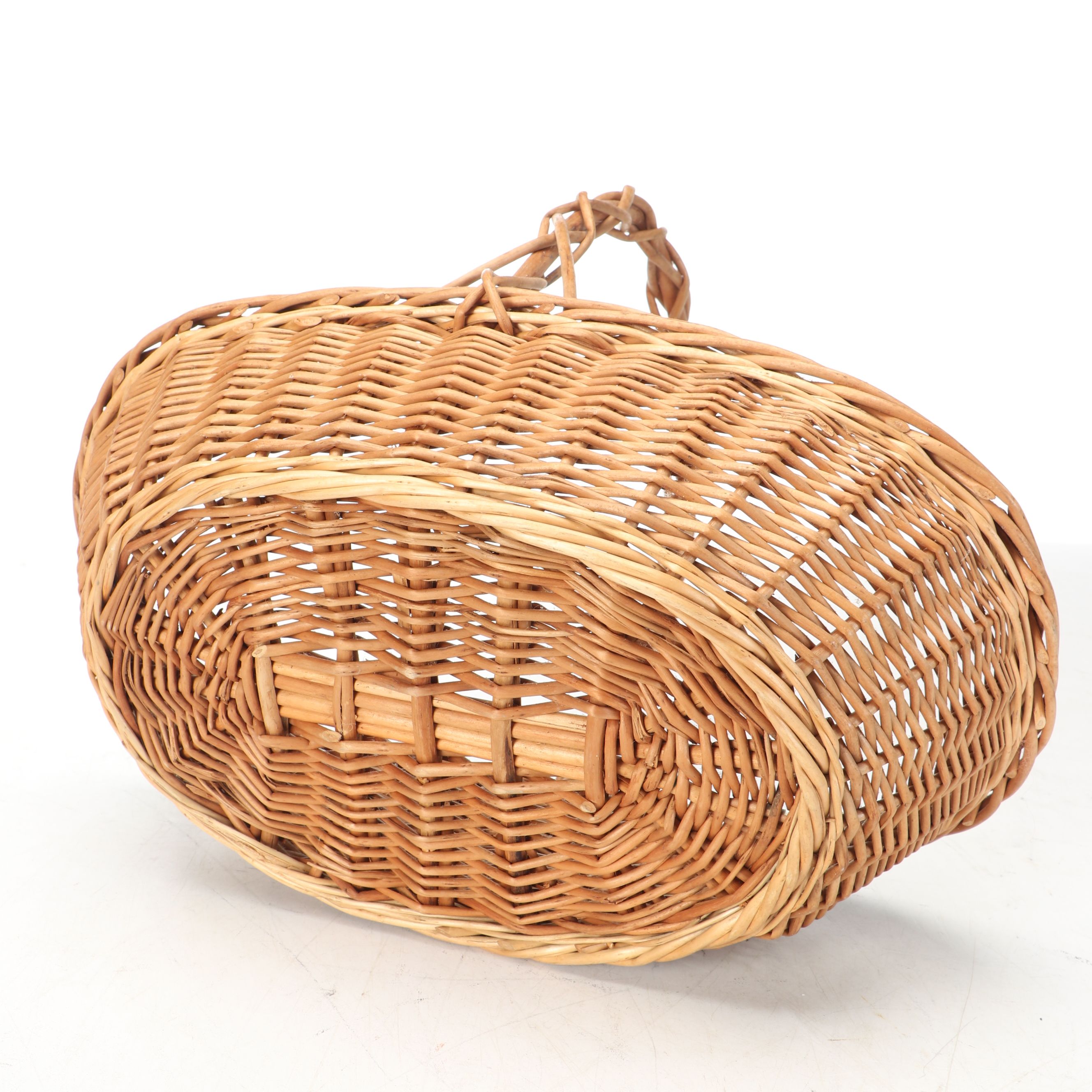 Firkin Bucket with Woven Lidded Picnic Basket and More Baskets