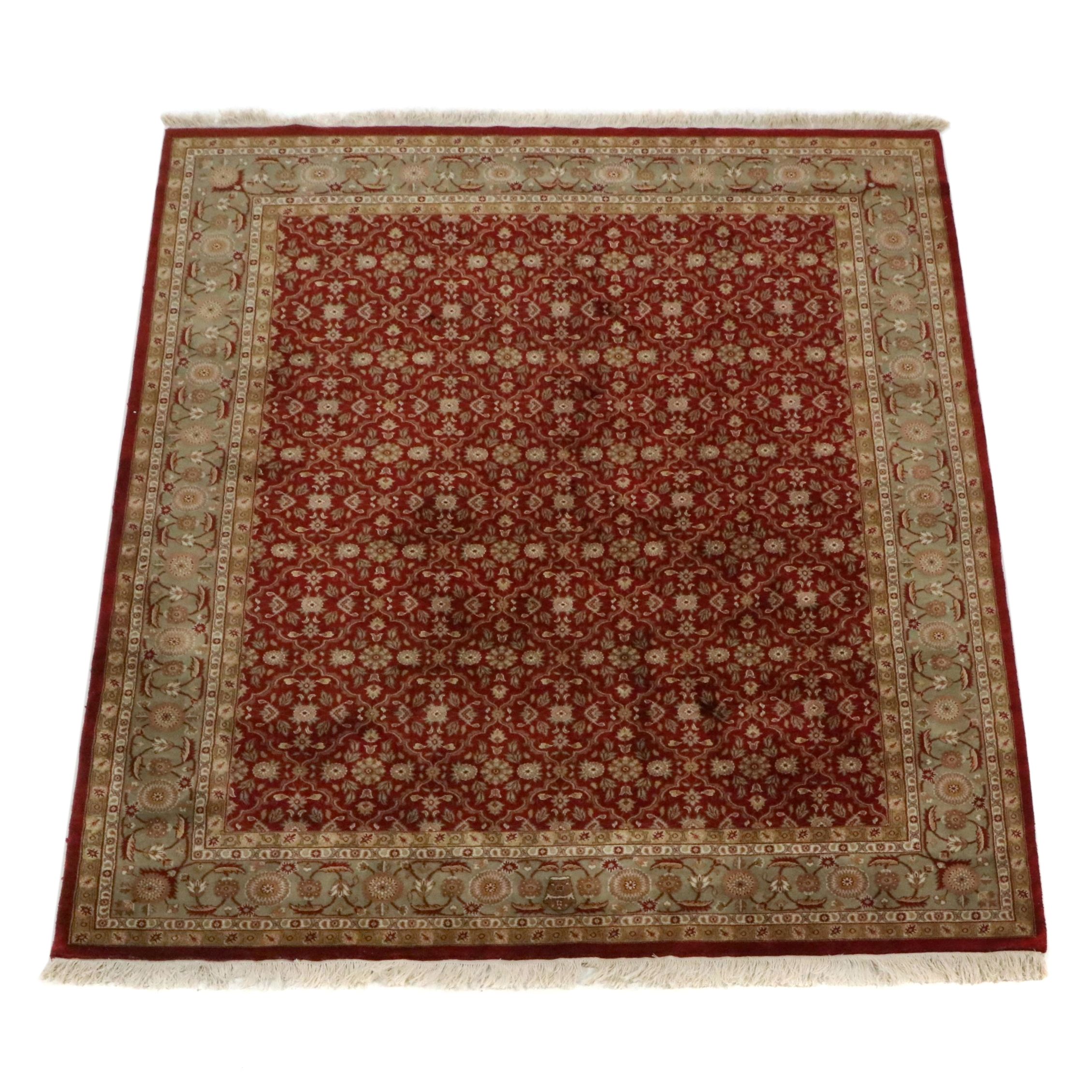 7'9 x 10'5 Hand-Knotted Indian Agra Area Rug