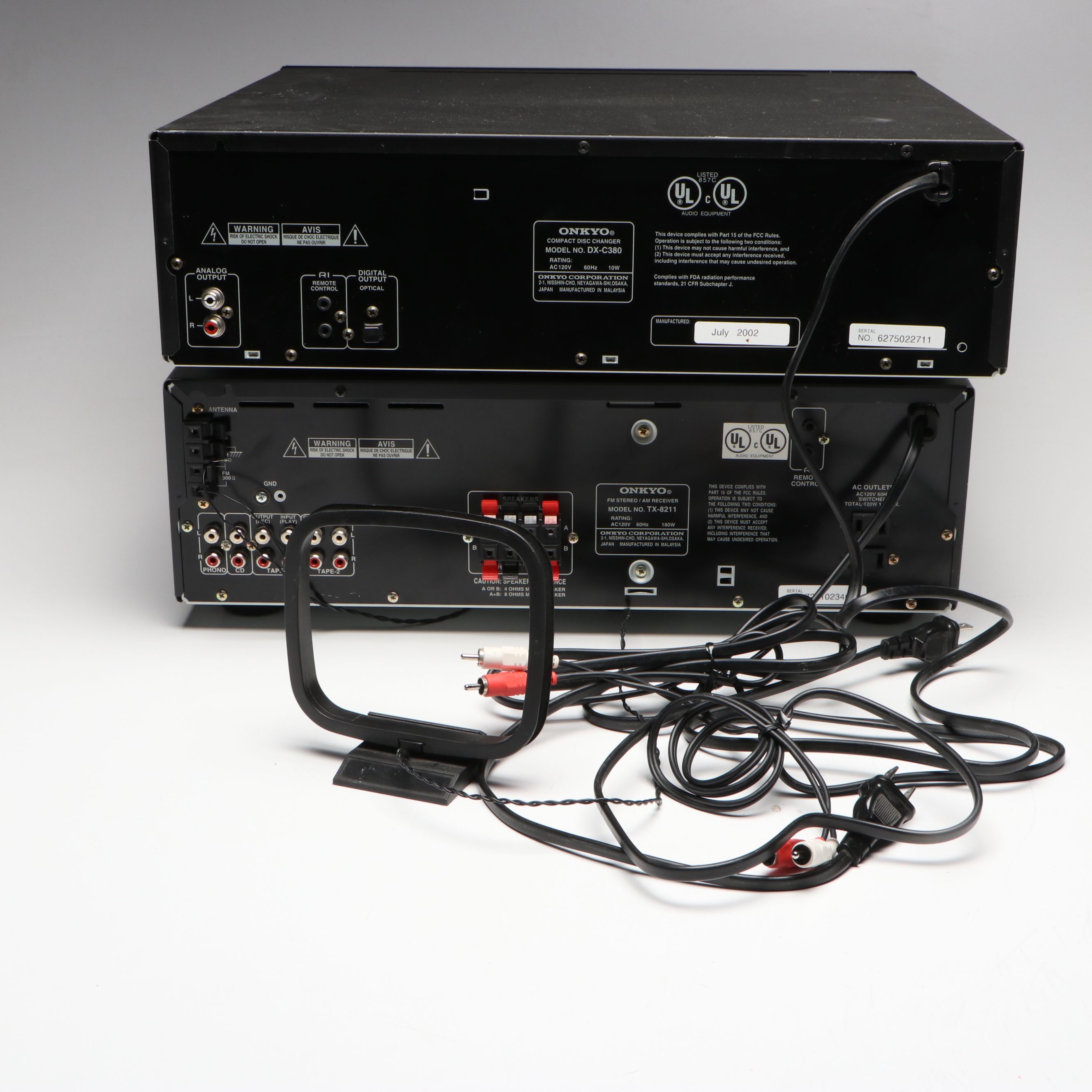 Onkyo DX-C380 Disc Changer and TX-8211 FM Stereo/Am Receiver