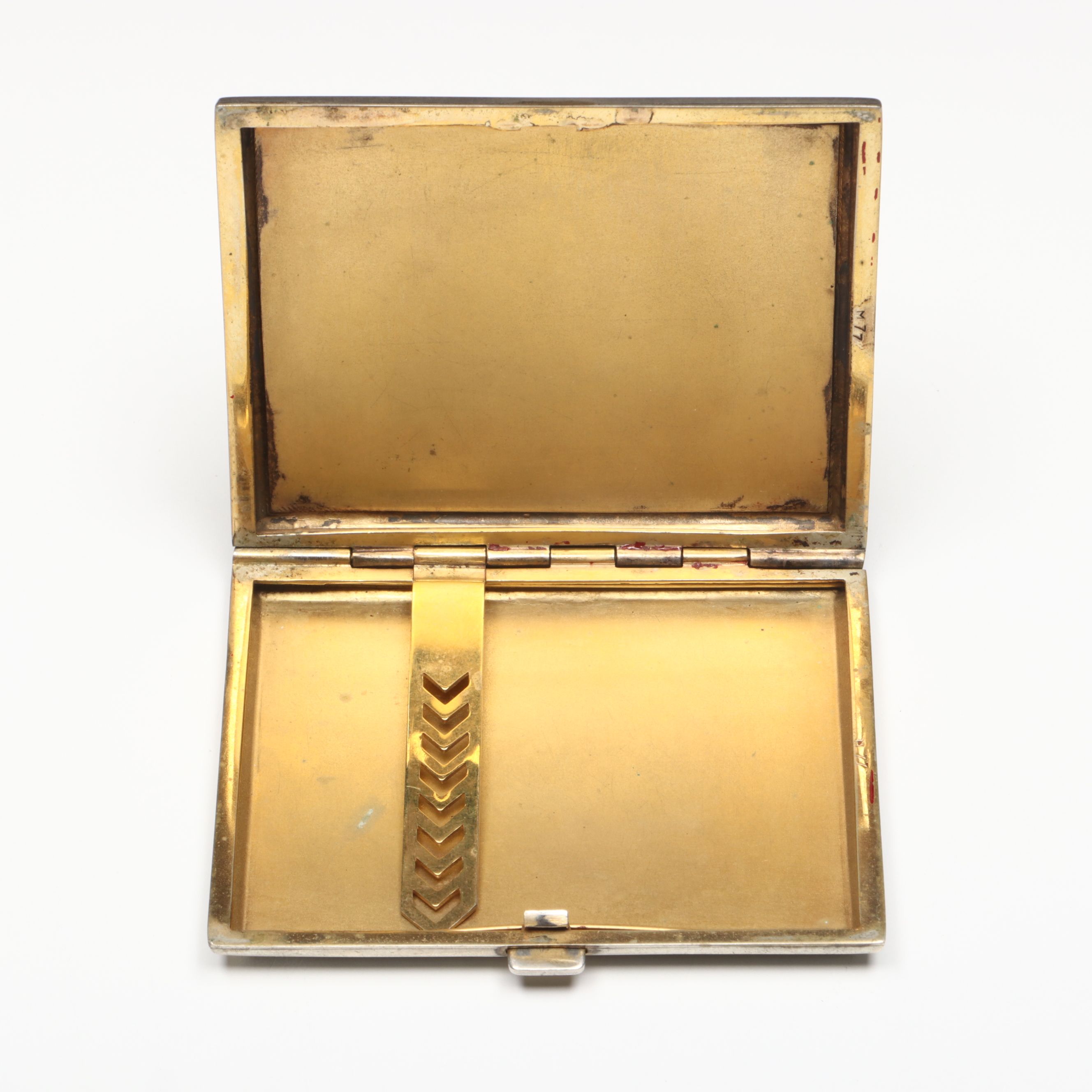 Birks Mid Century Modern Guilloche Enameled Cigarette Case