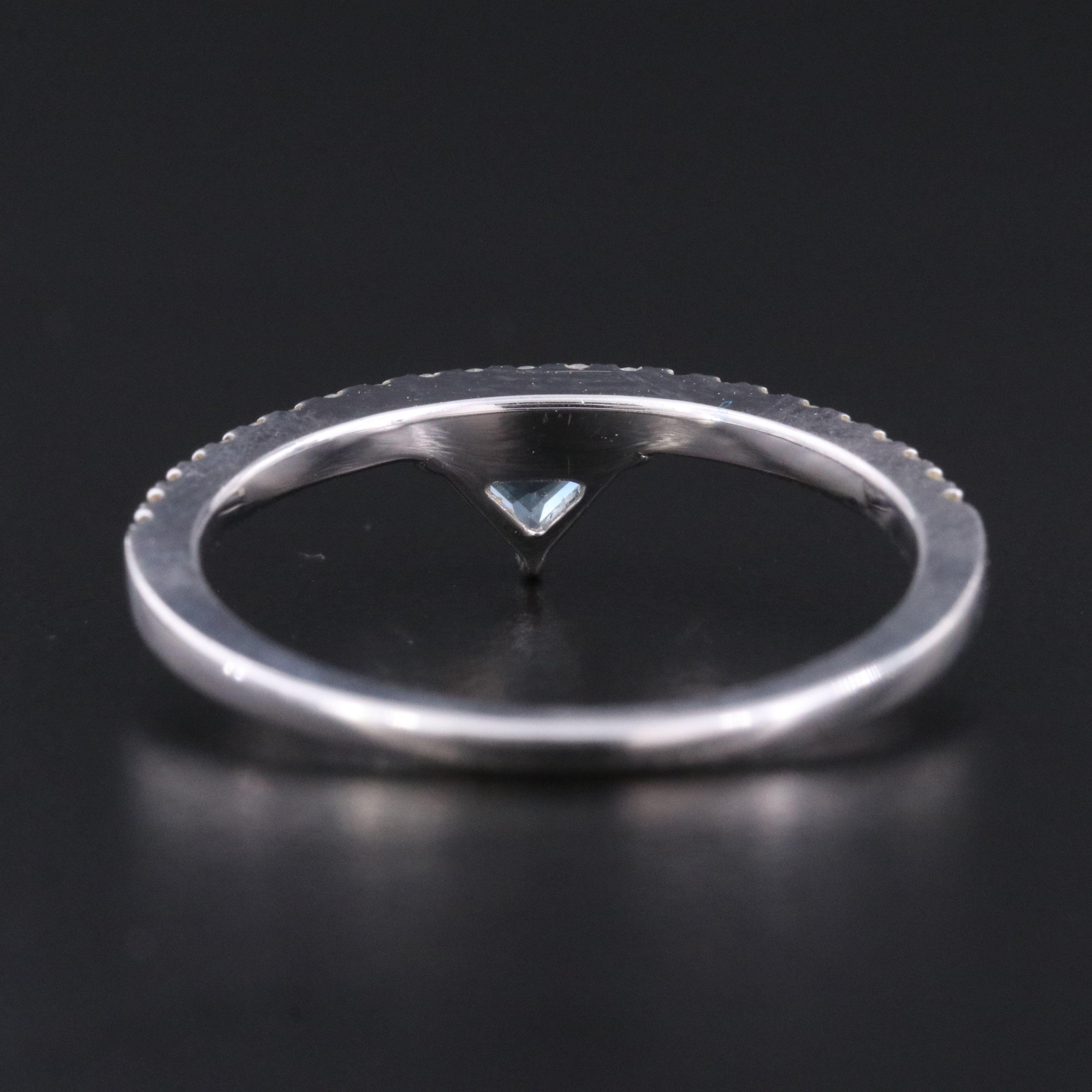 18K Blue Topaz and Diamond Stacking Ring