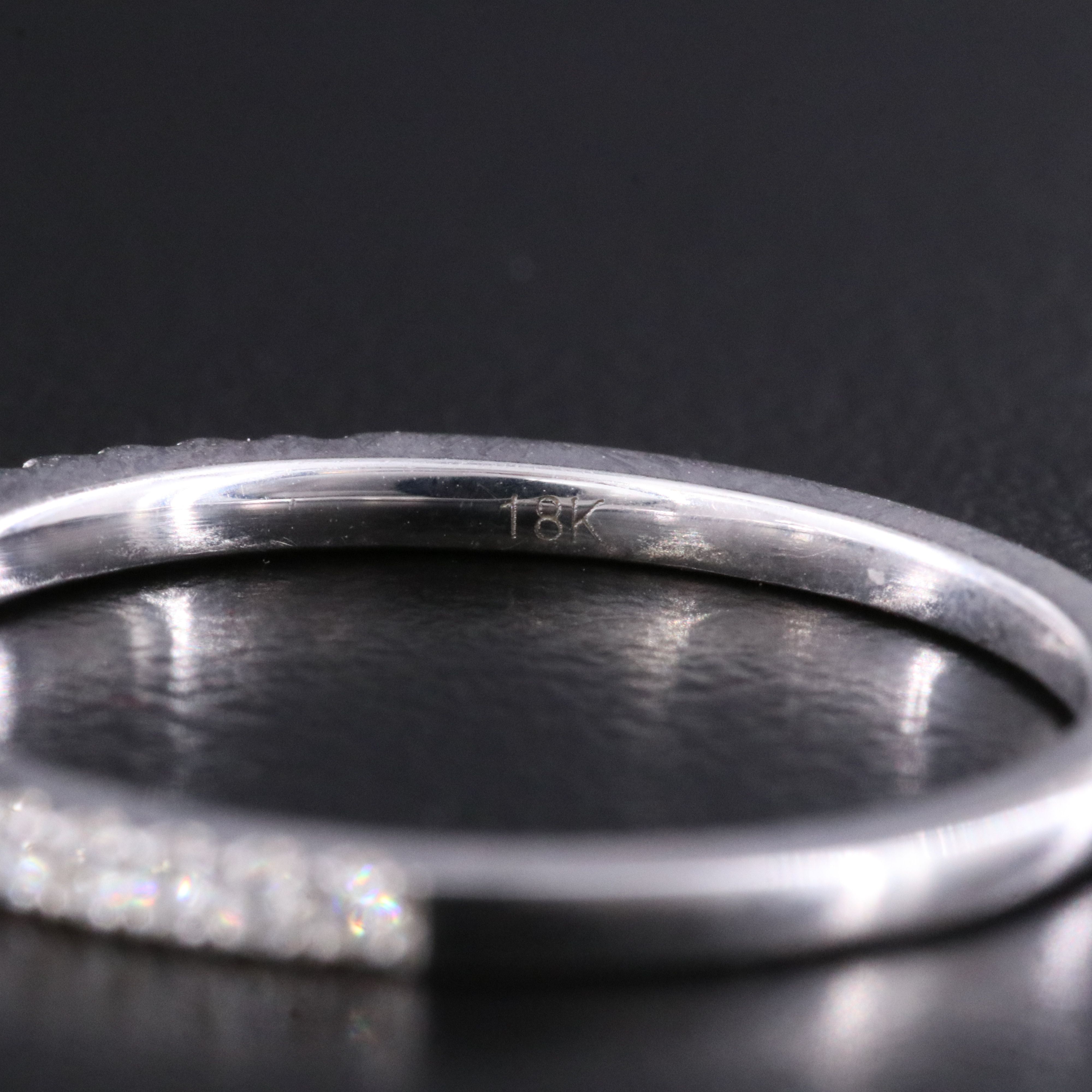 18K Blue Topaz and Diamond Stacking Ring