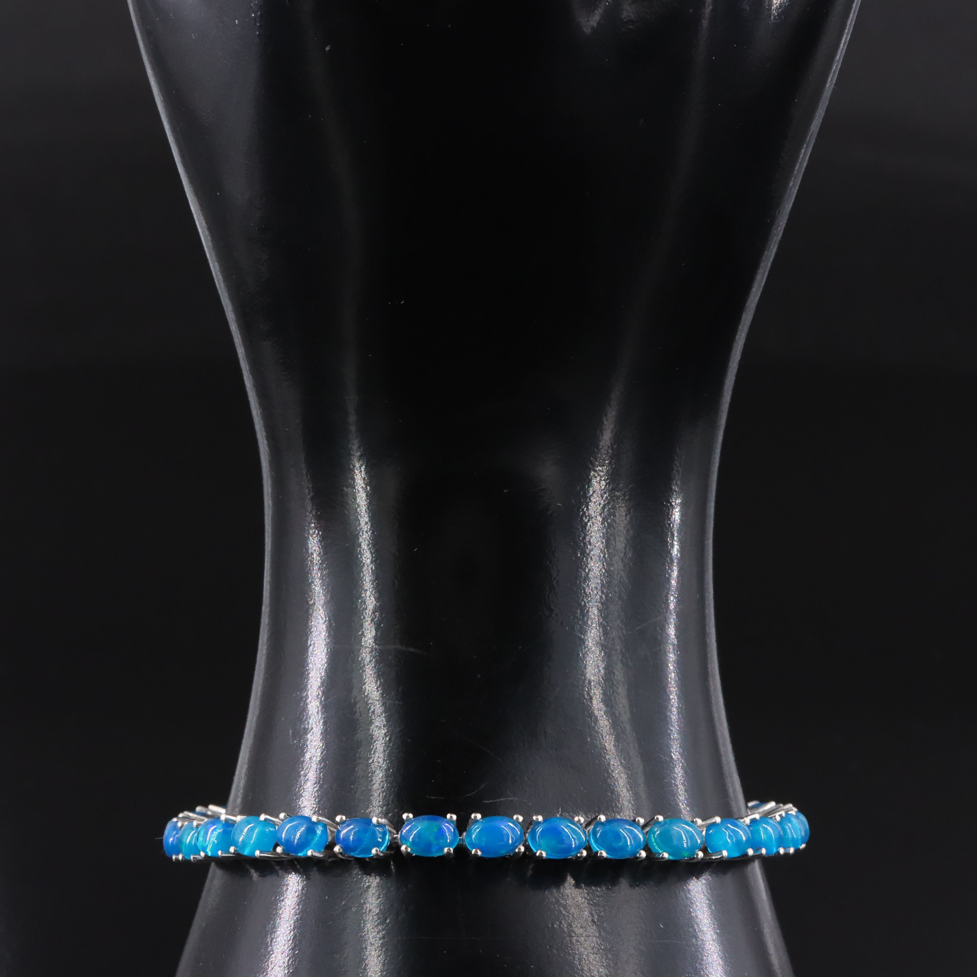 Sterling Opal Line Bracelet