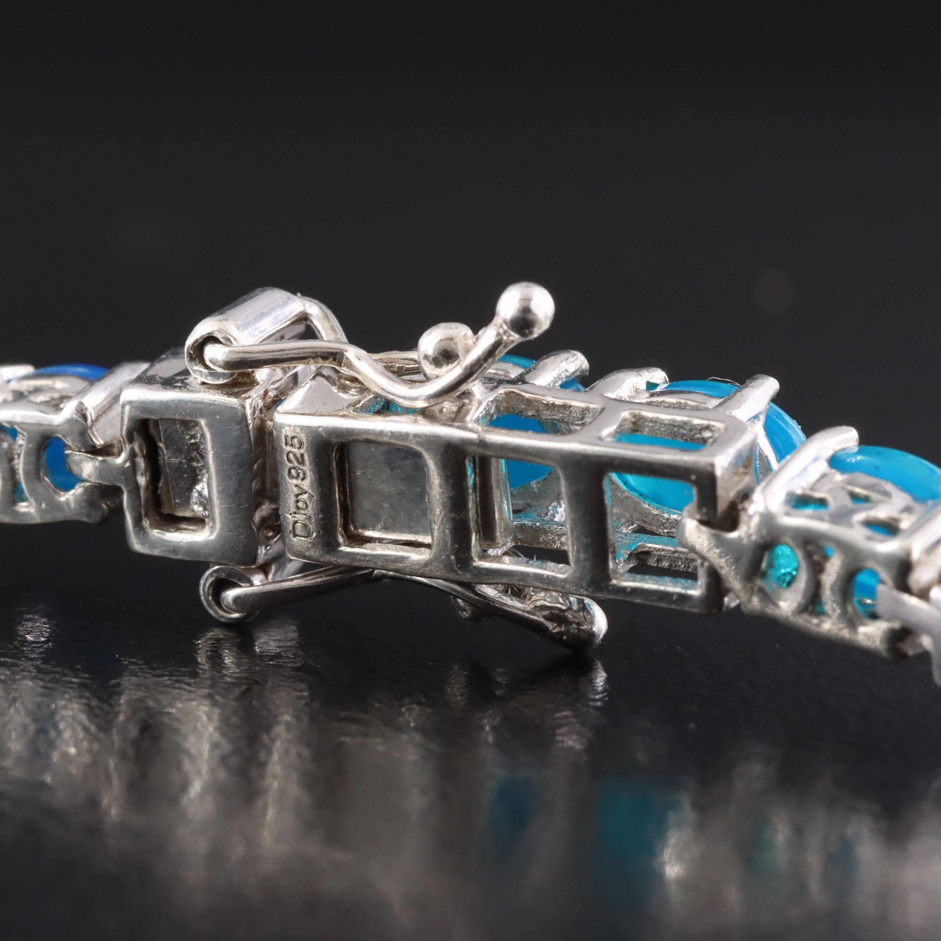 Sterling Opal Line Bracelet