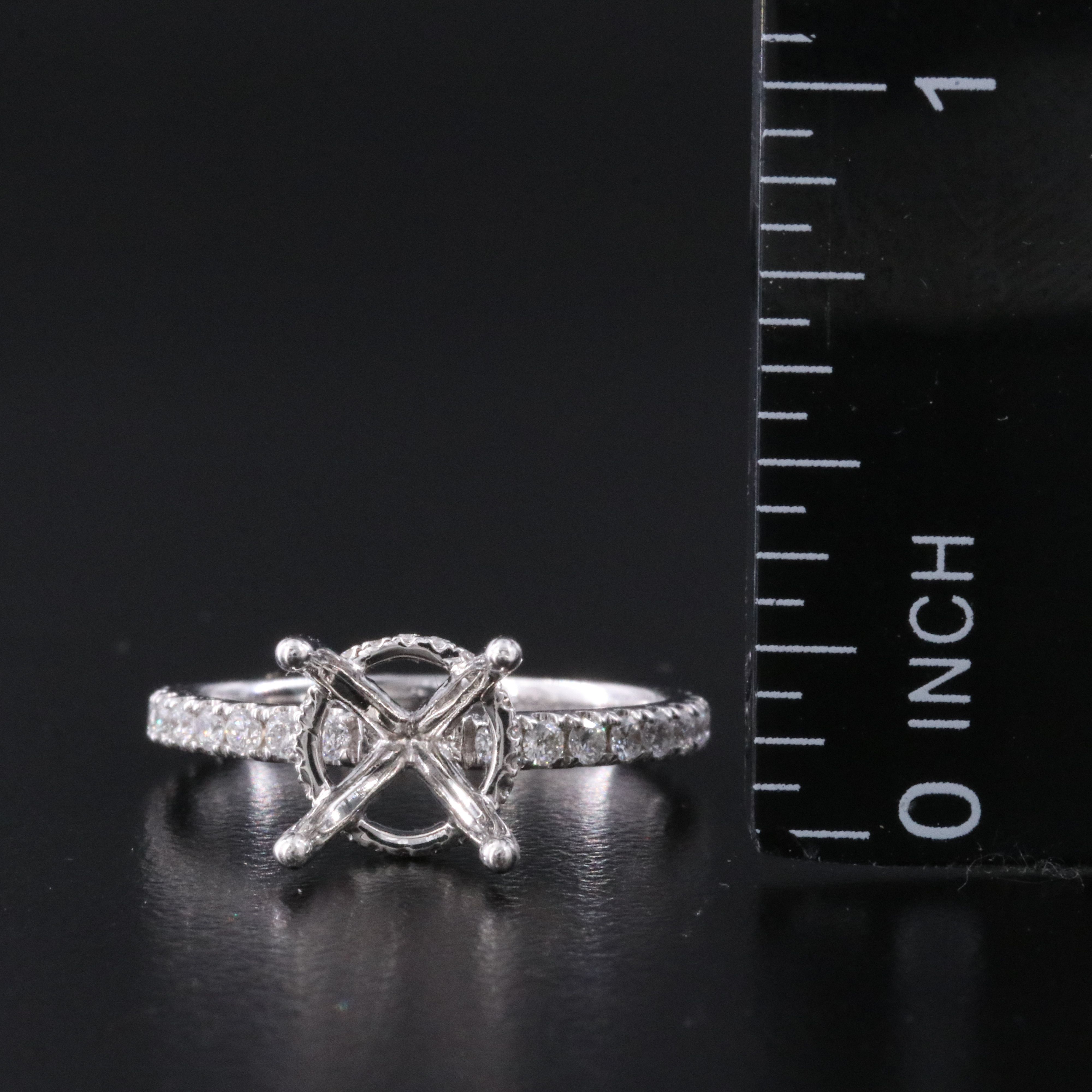 18K 0.49 CTW Diamond Semi Mount Ring