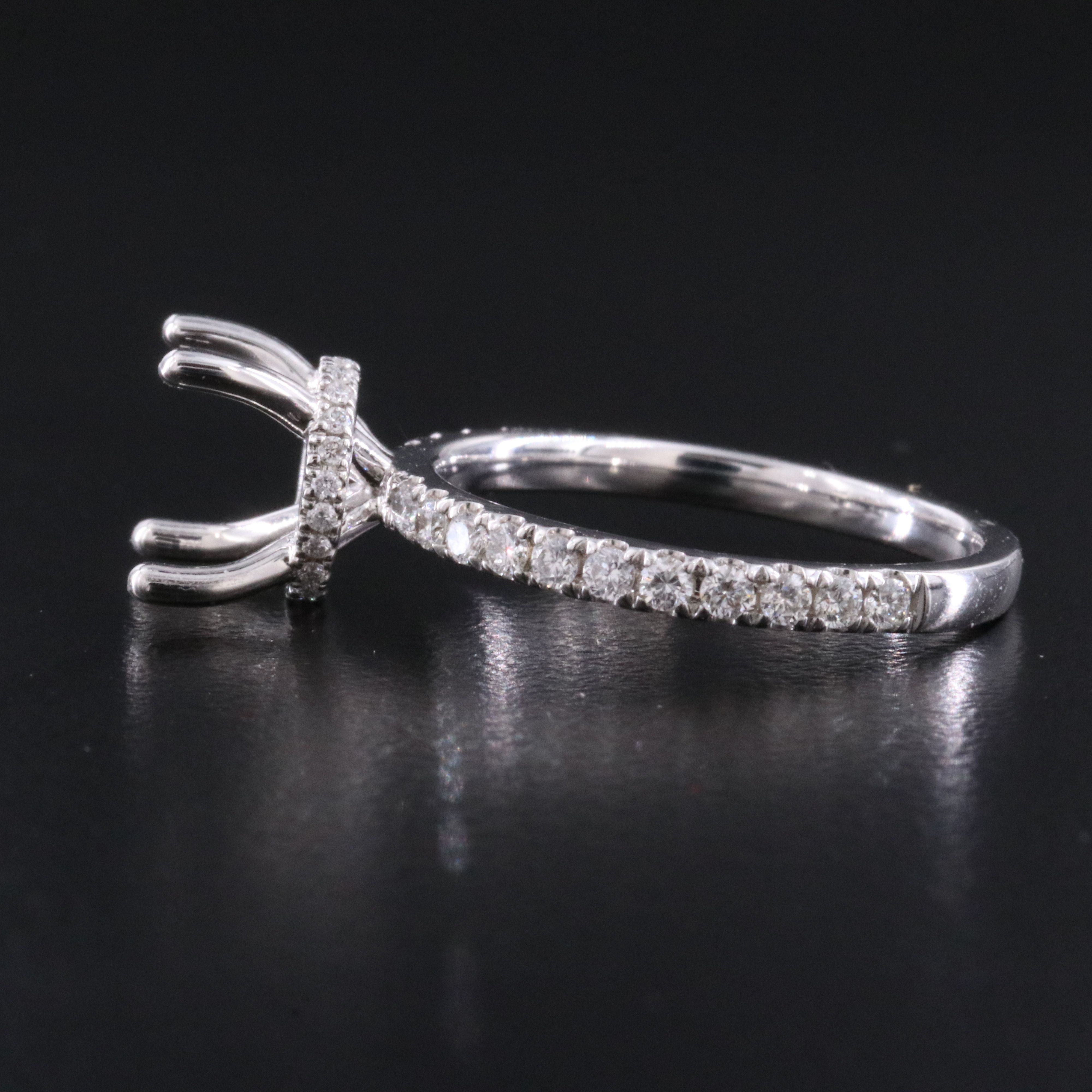 18K 0.49 CTW Diamond Semi Mount Ring