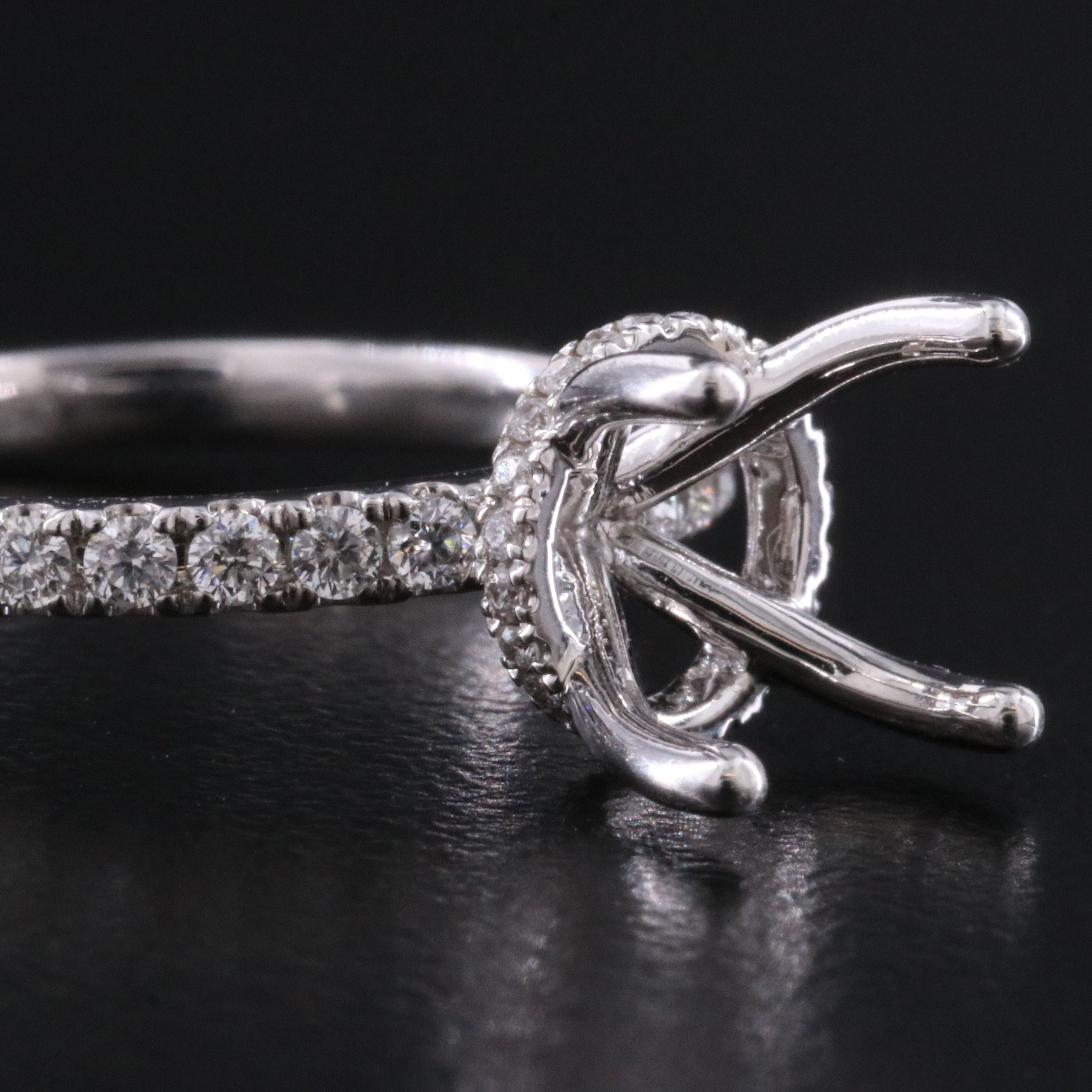 18K 0.49 CTW Diamond Semi Mount Ring