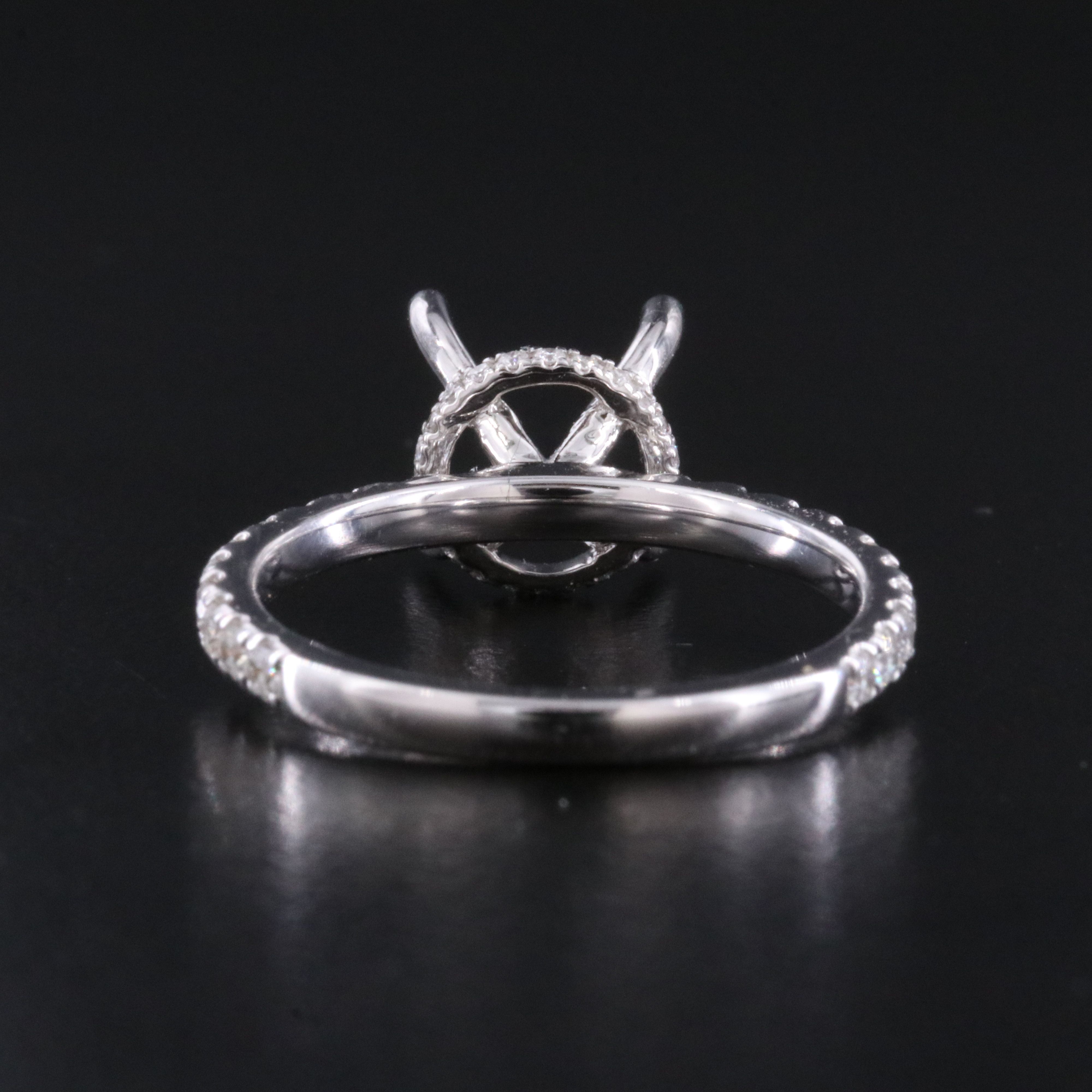 18K 0.49 CTW Diamond Semi Mount Ring