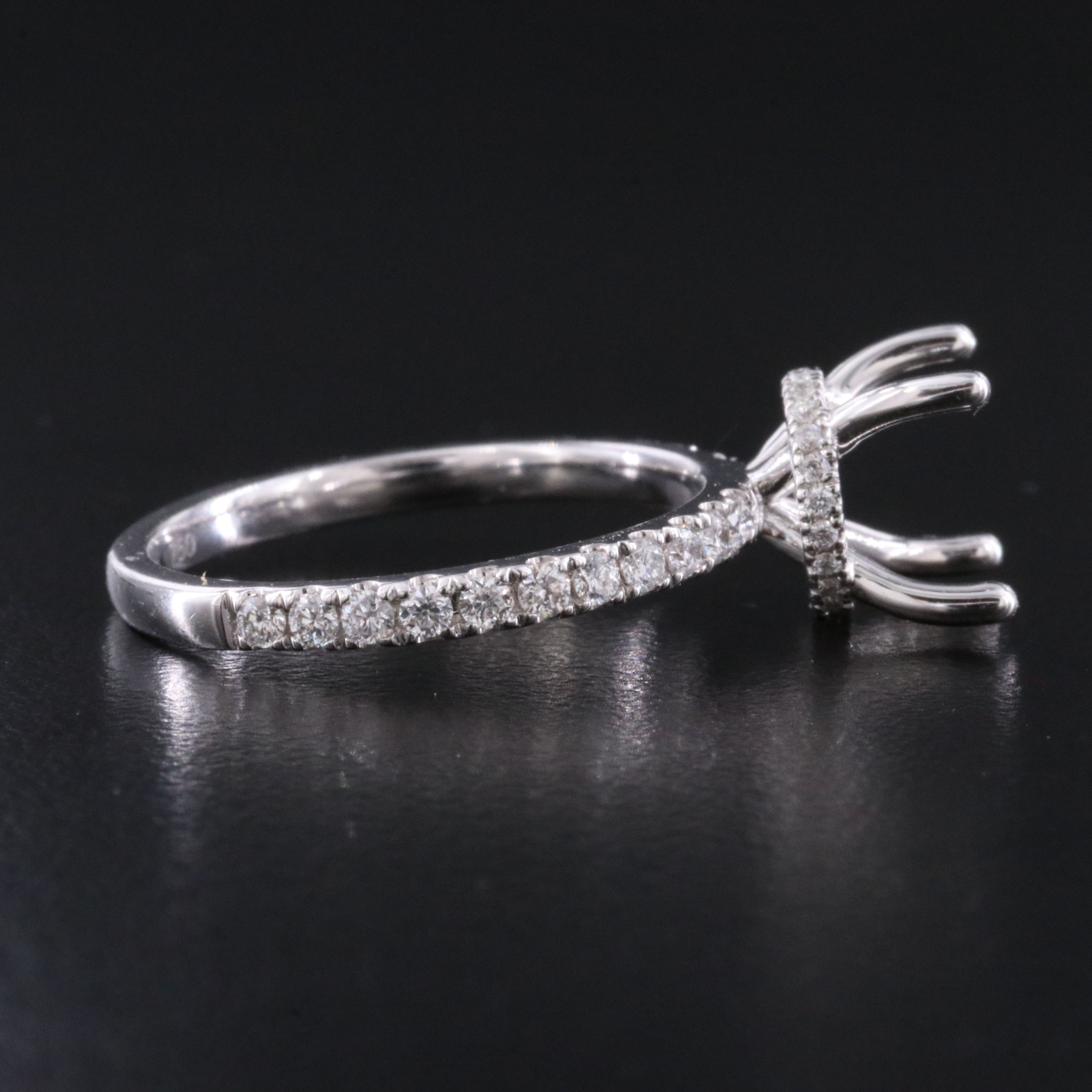 18K 0.49 CTW Diamond Semi Mount Ring