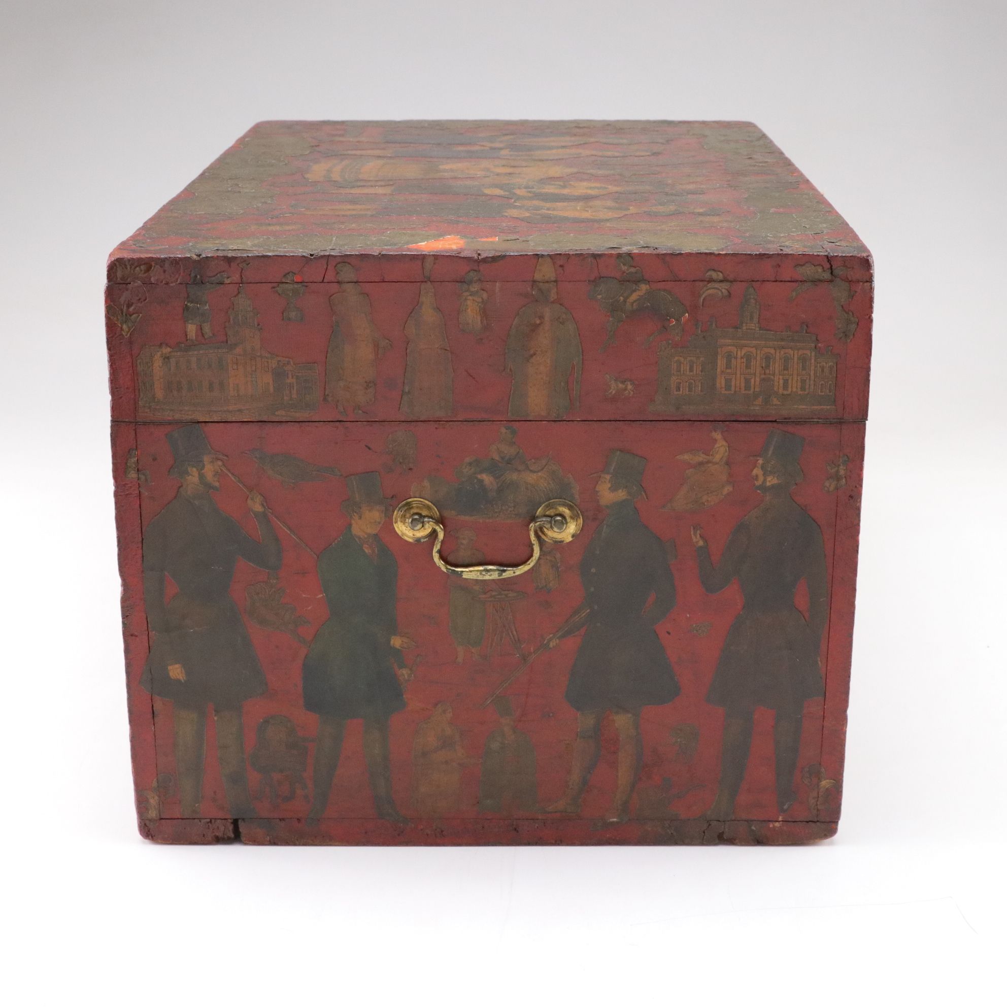 Antiqued Chest with Illustrated Accents