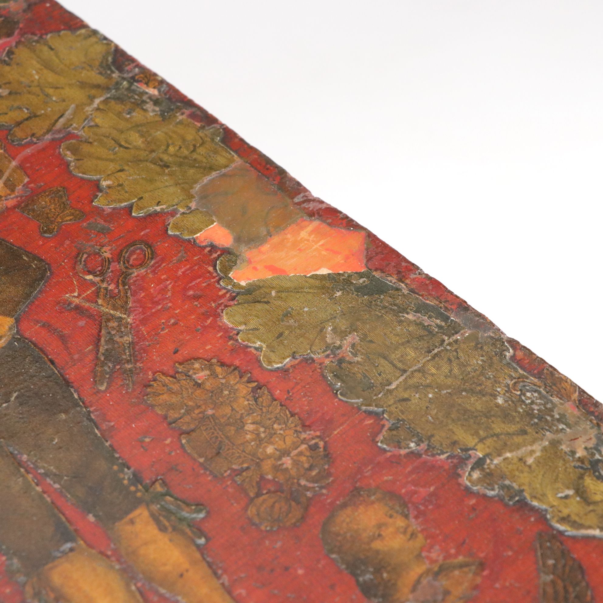 Antiqued Chest with Illustrated Accents