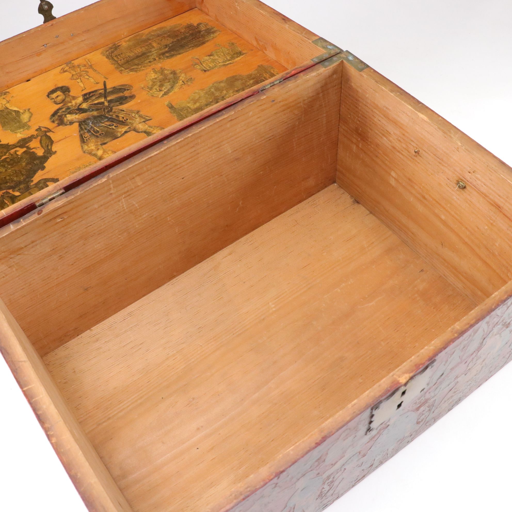 Antiqued Chest with Illustrated Accents