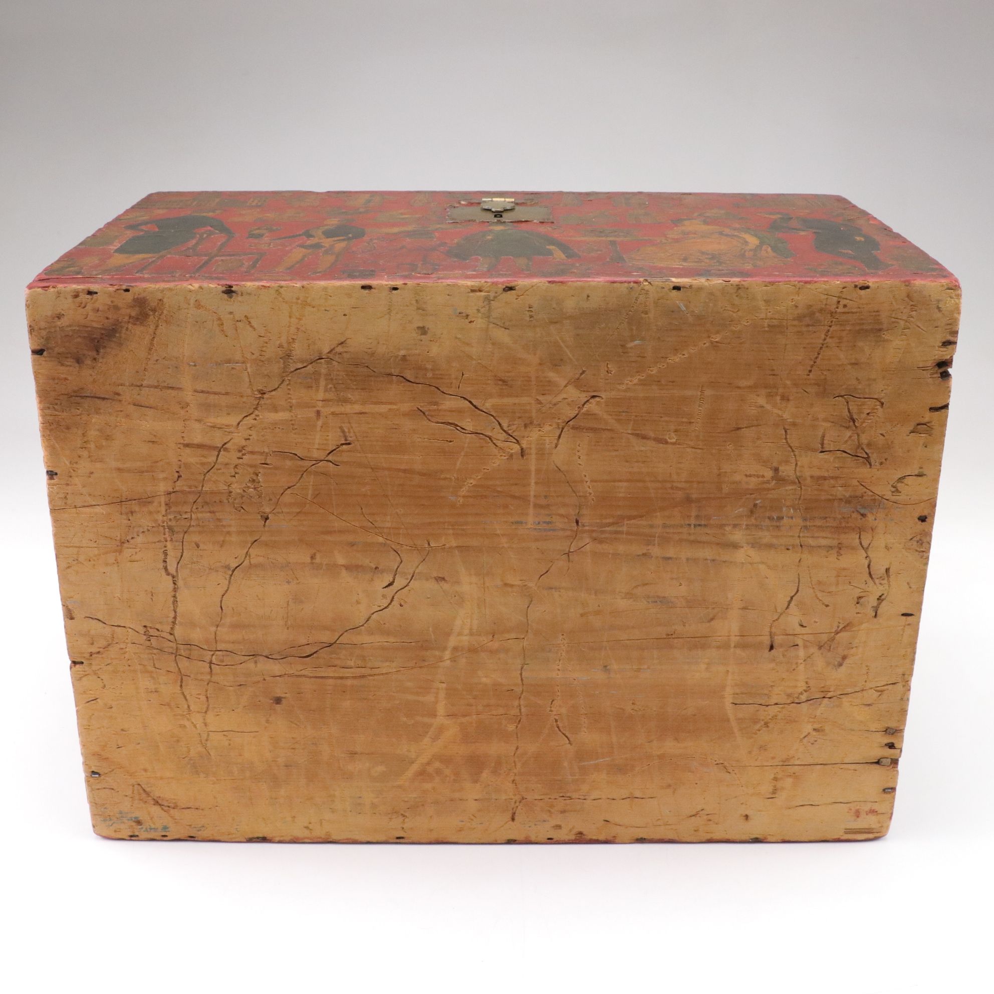 Antiqued Chest with Illustrated Accents