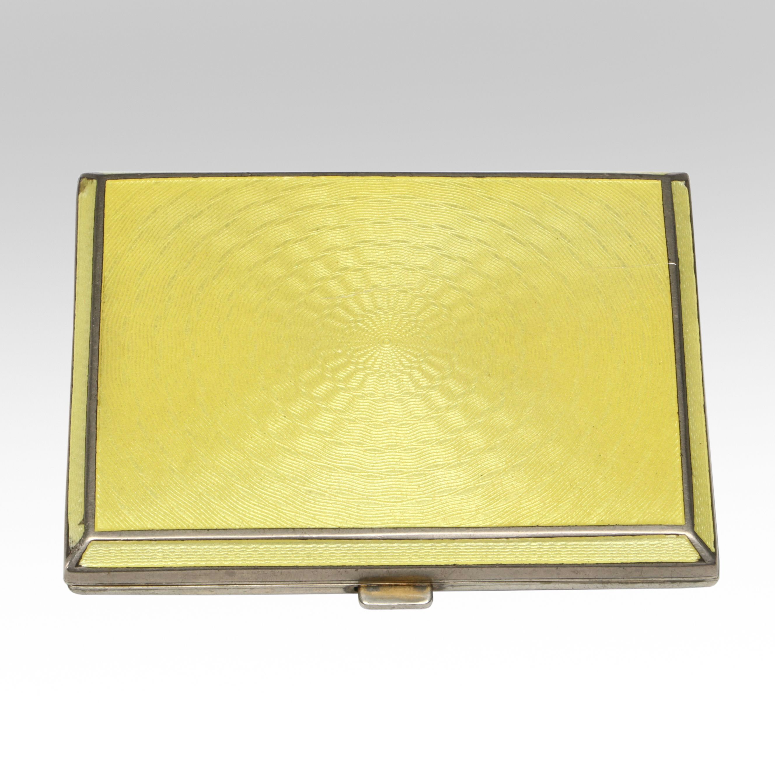 Birks Mid Century Modern Guilloche Enameled Cigarette Case