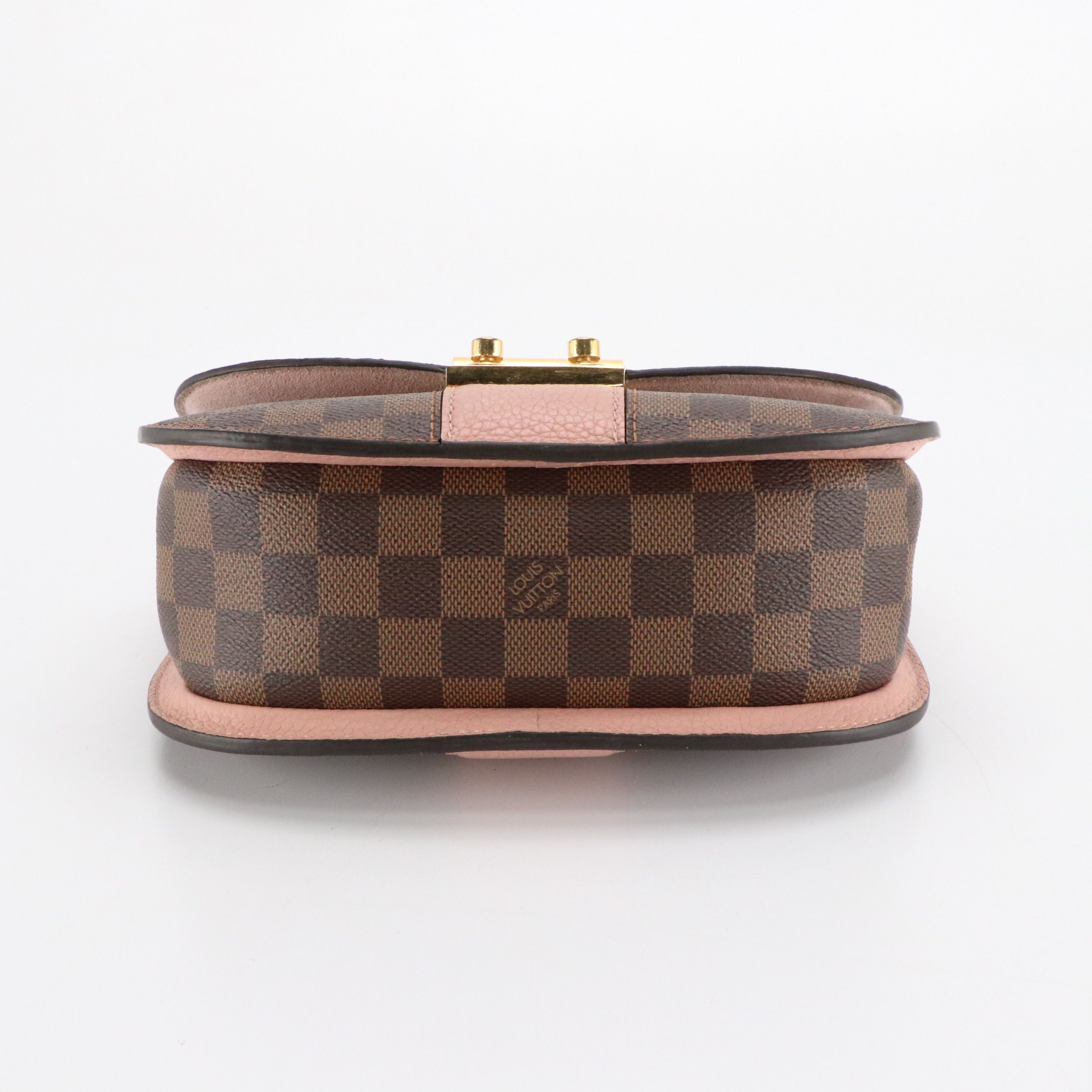 Louis Vuitton Wight Chain Shoulder Bag in Damier Ebene Canvas & Pink Leather