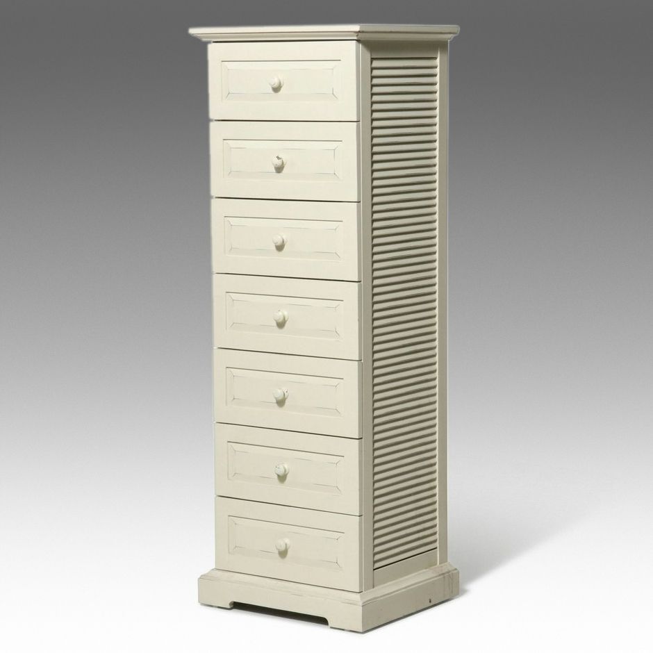 Pier 1 Imports "Cottage" White Seven-Drawer Lingerie Chest, 21st Century