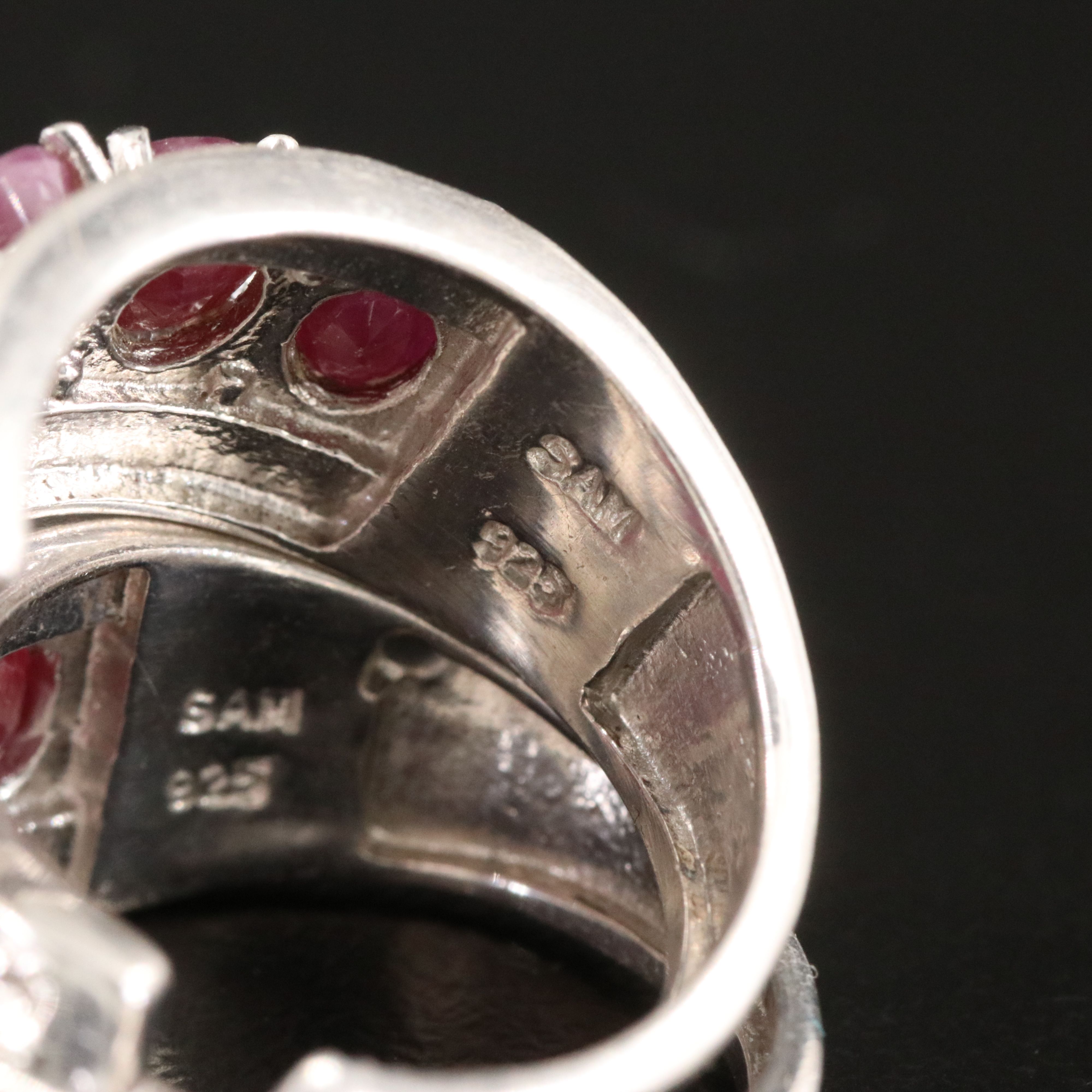 Sterling Ruby Hoop Earrings