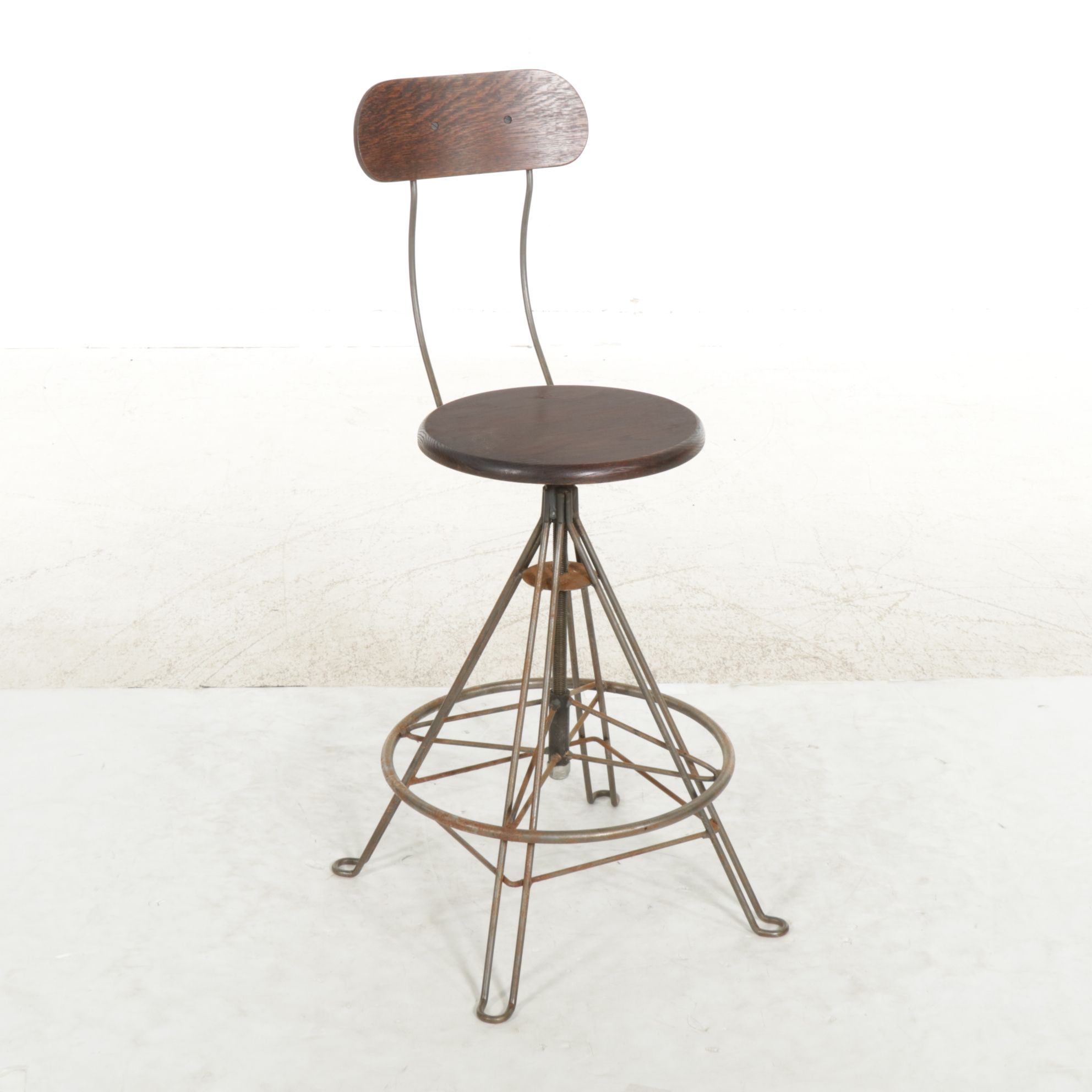 Mid Century Modern Barstool with Hairpin Legs