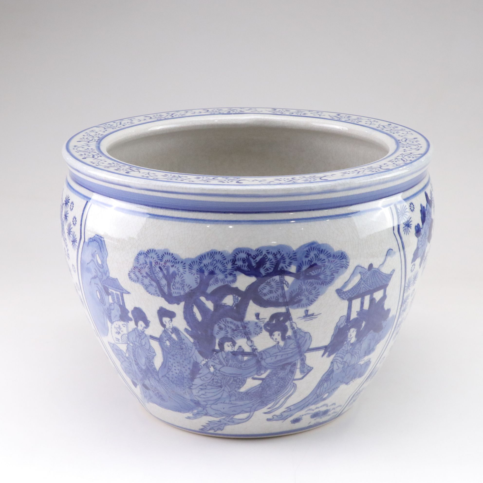 Chinese Blue and White Porcelain Fishbowl Planter