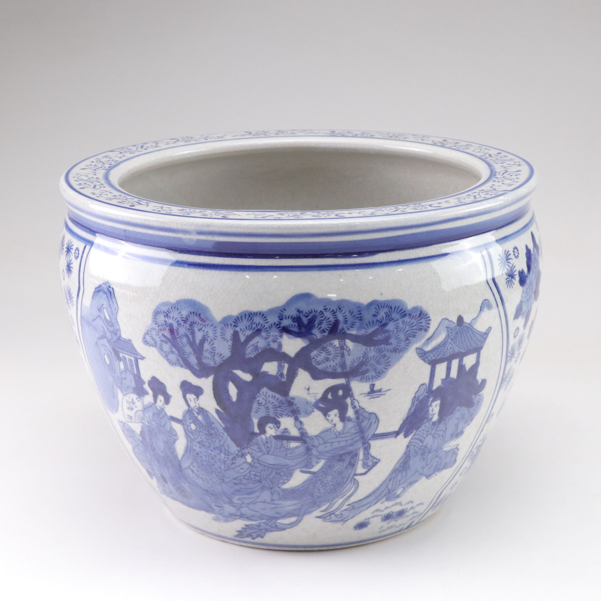 Chinese Blue and White Porcelain Fishbowl Planter