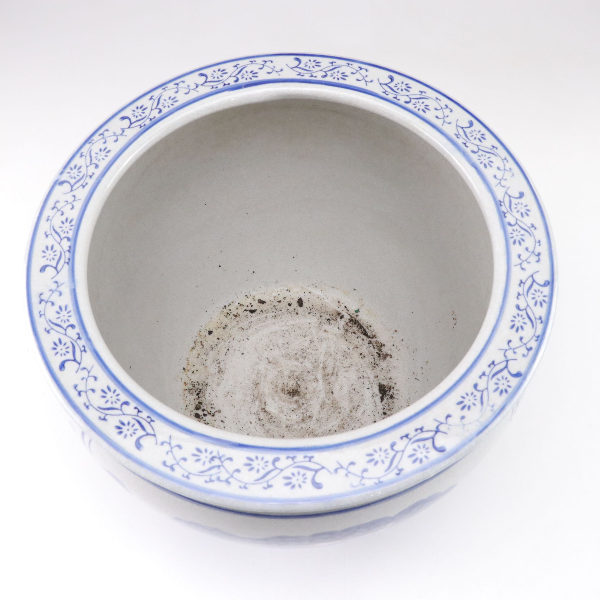 Chinese Blue and White Porcelain Fishbowl Planter