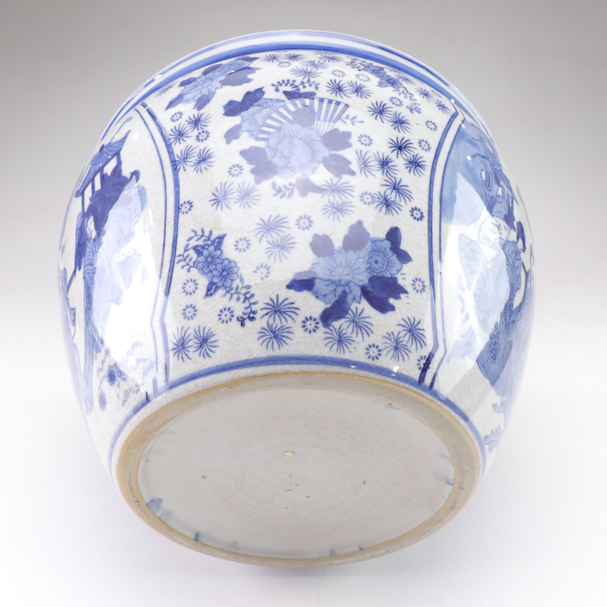 Chinese Blue and White Porcelain Fishbowl Planter