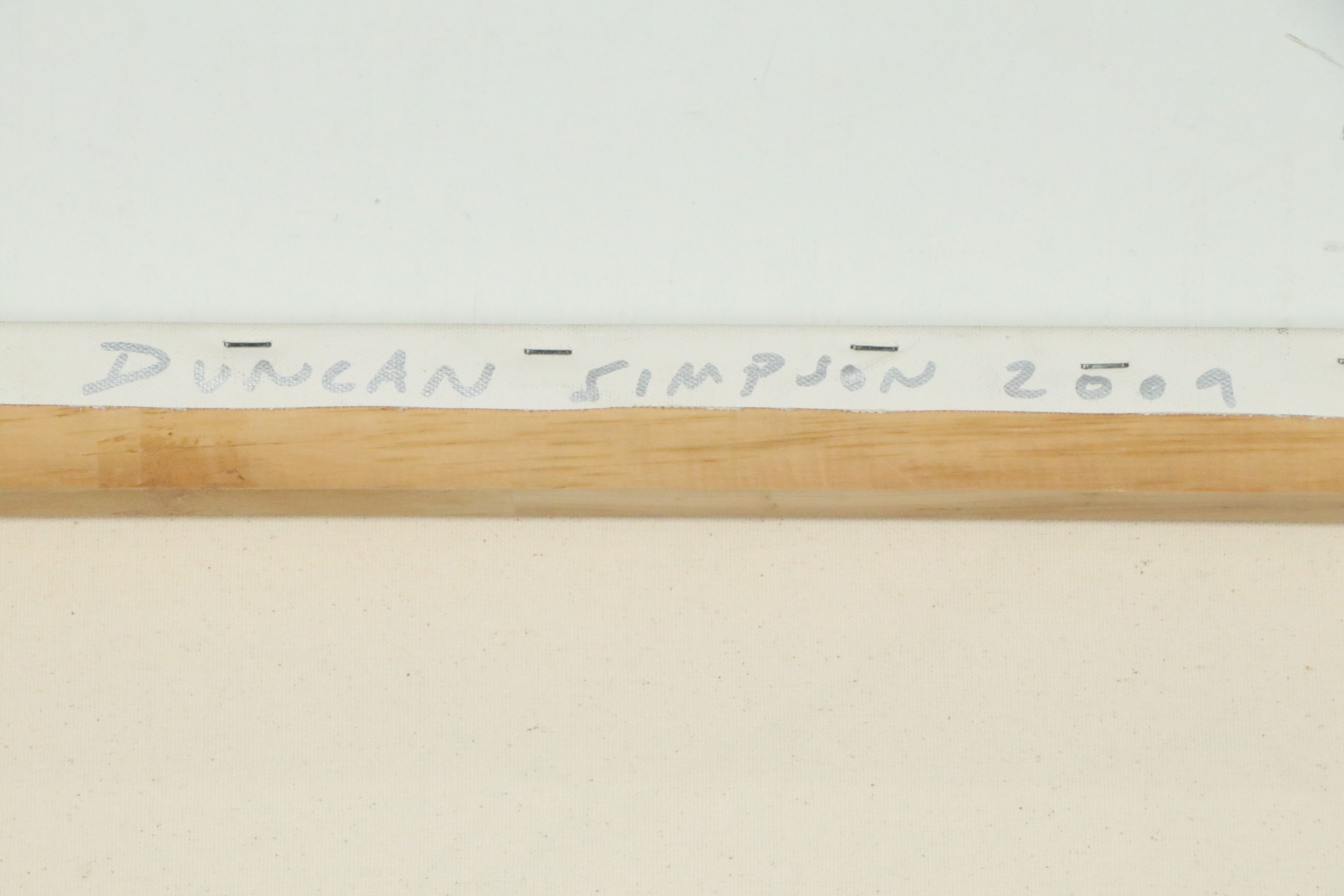 Duncan Simpson Acrylic Abstract Black and White Painting, 2009