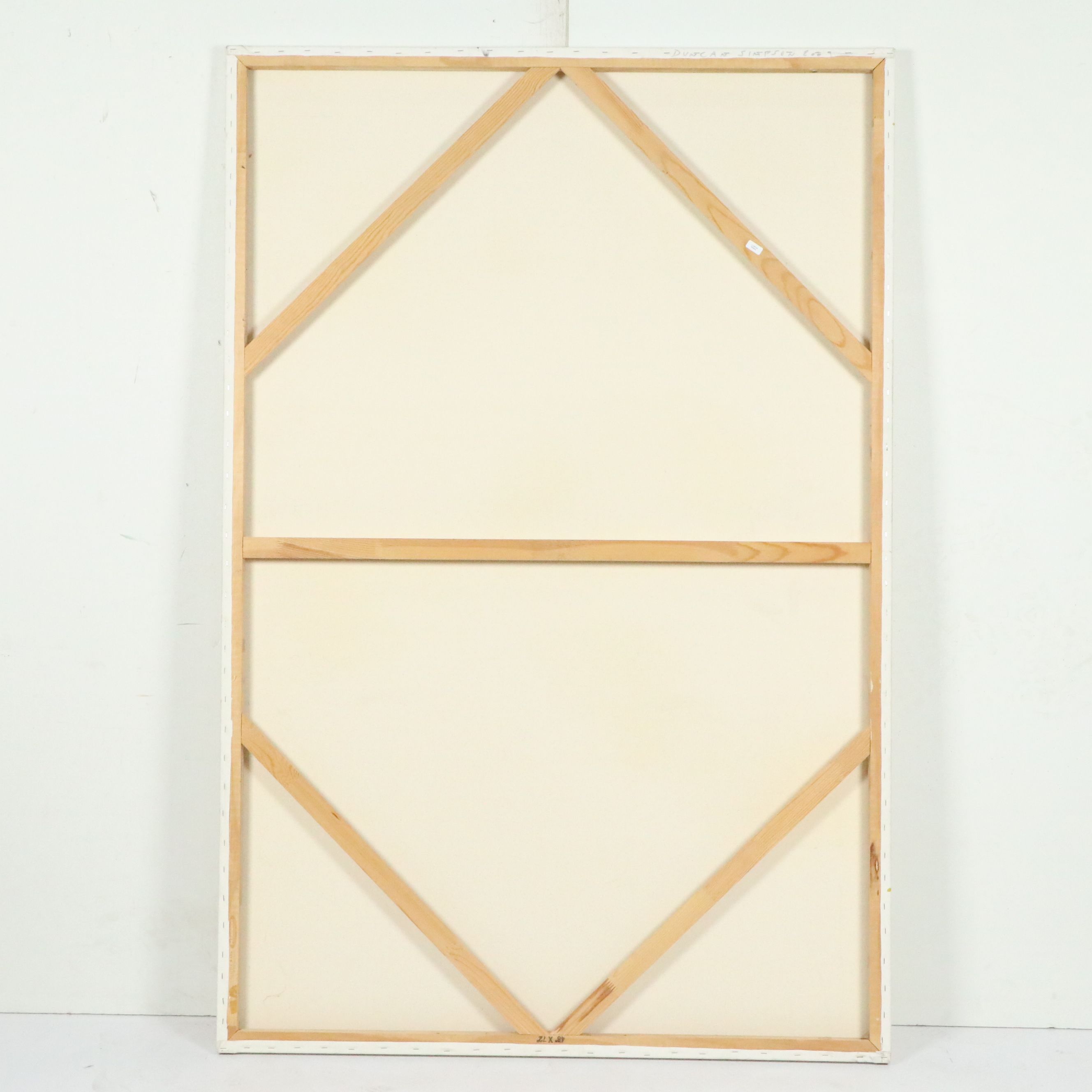 Duncan Simpson Acrylic Abstract Ochre Painting, 2007