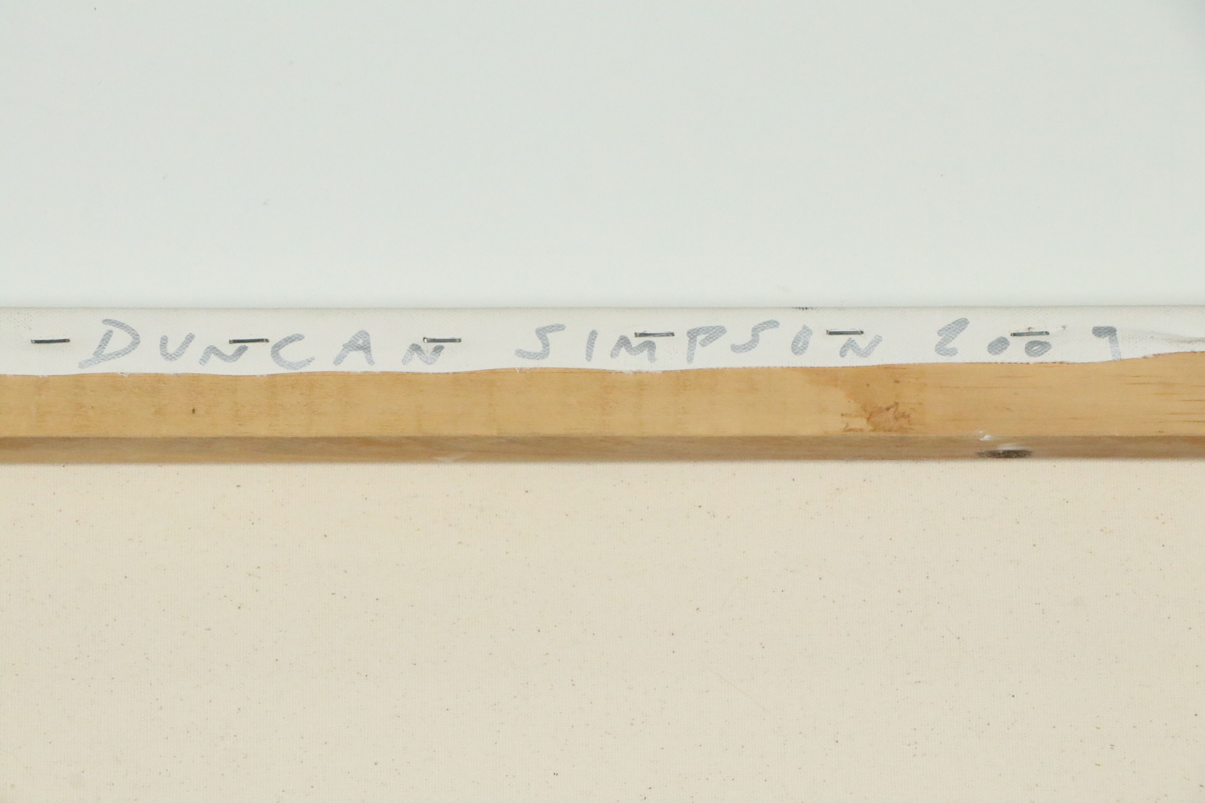 Duncan Simpson Acrylic Abstract Ochre Painting, 2007