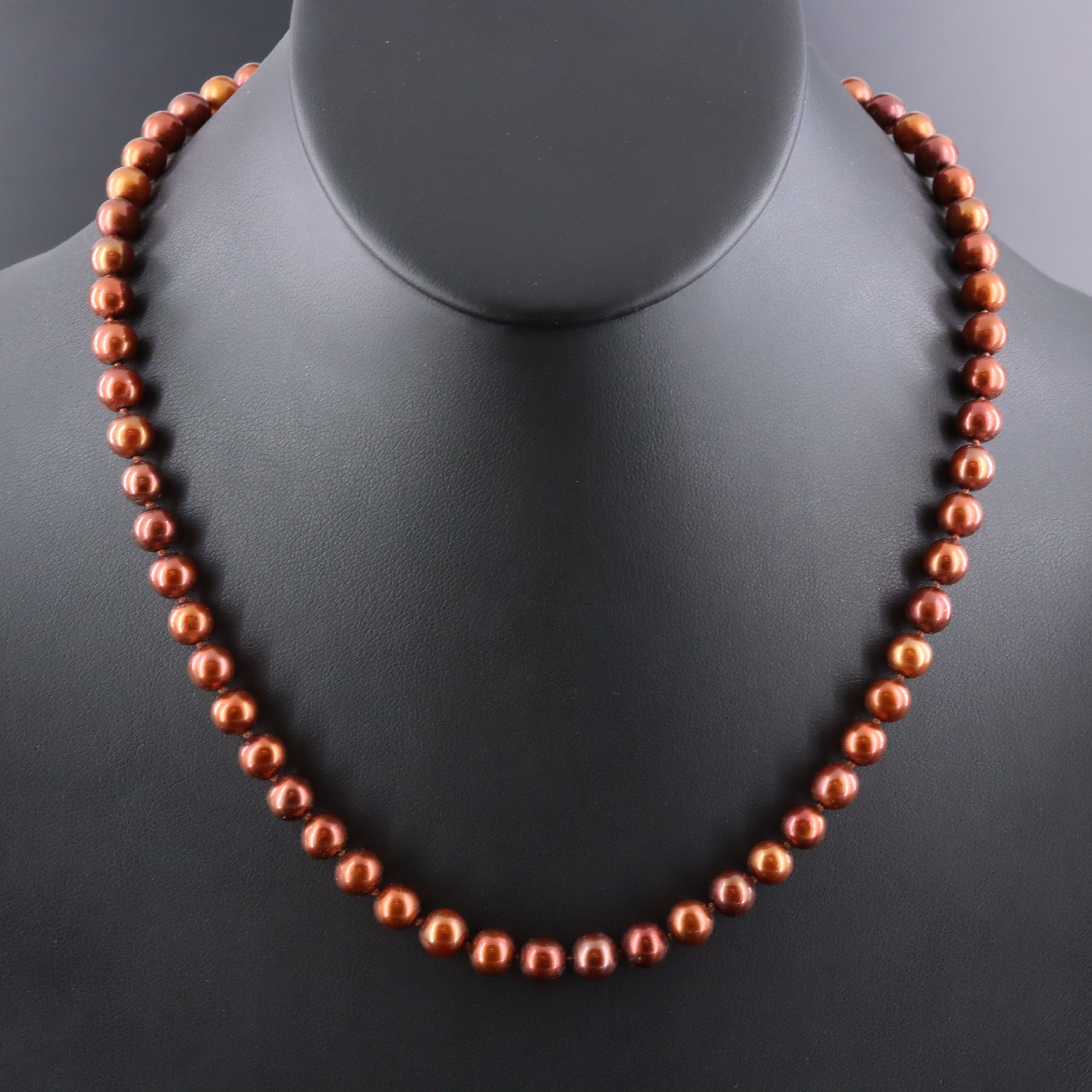 14K Pearl Necklace with Diamond Accent