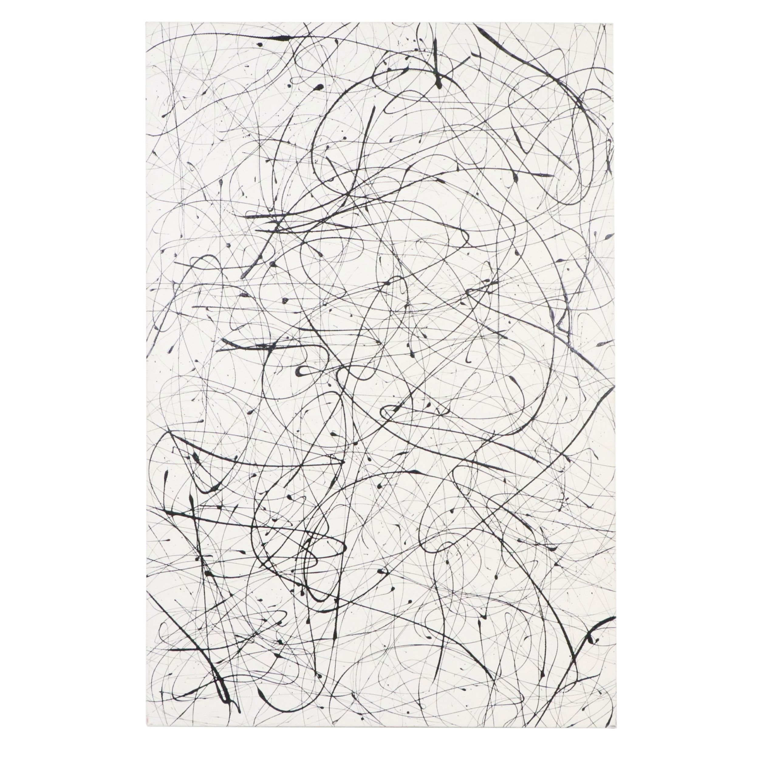 Duncan Simpson Acrylic Abstract Black and White Painting, 2009