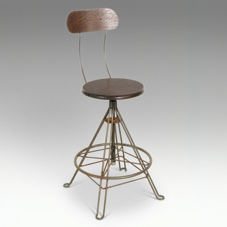 Mid Century Modern Barstool with Hairpin Legs
