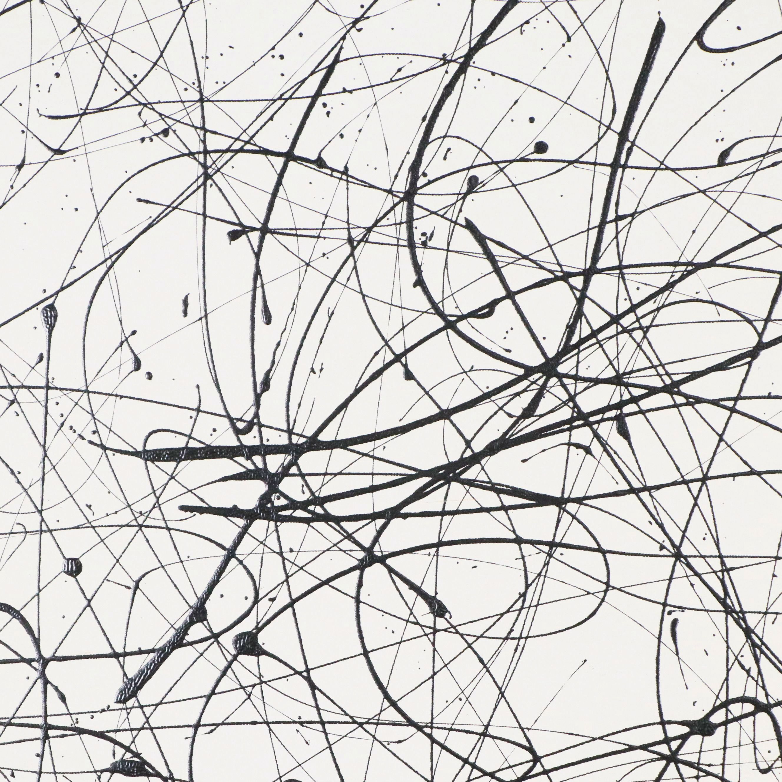 Duncan Simpson Acrylic Abstract Black and White Painting, 2009