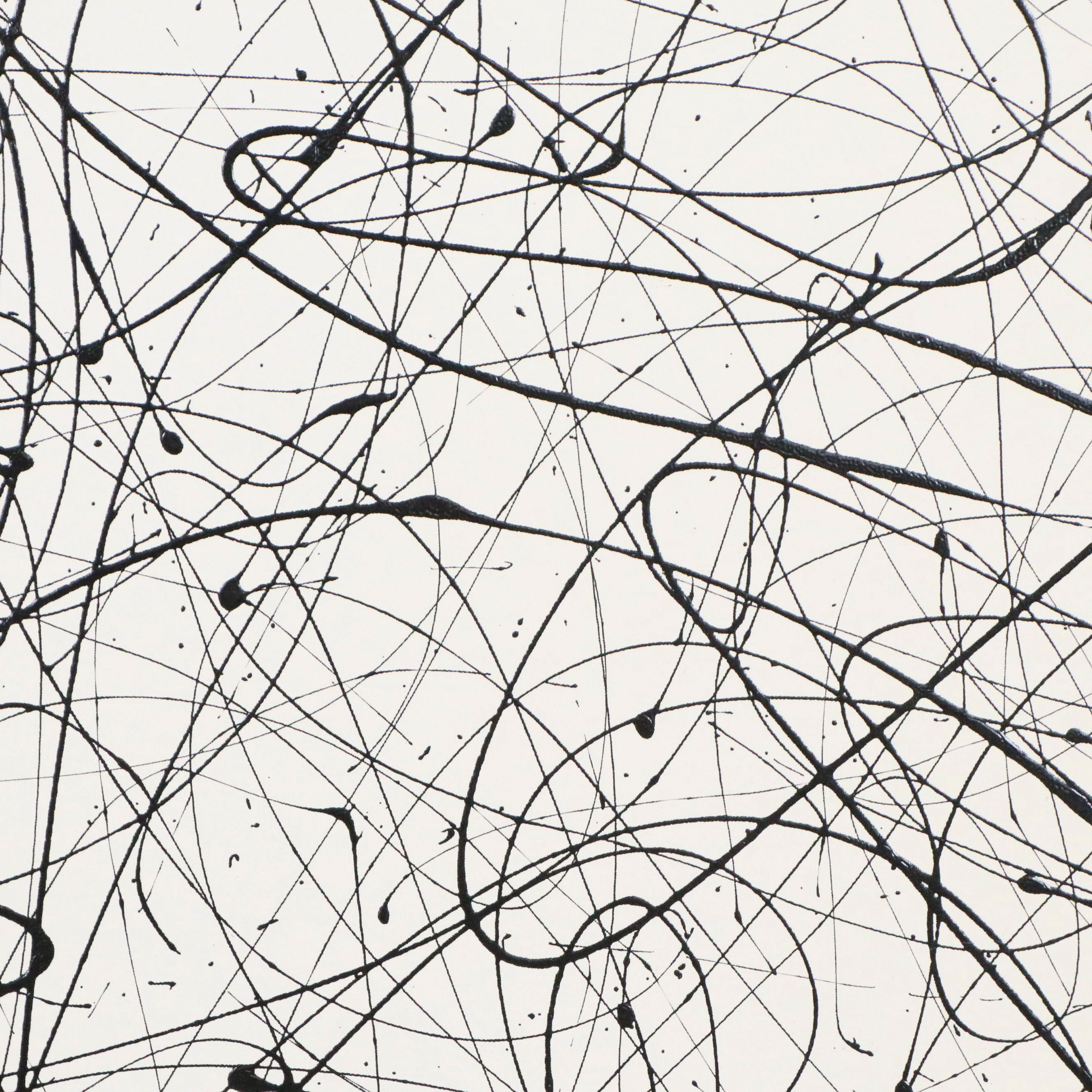 Duncan Simpson Acrylic Abstract Black and White Painting, 2009